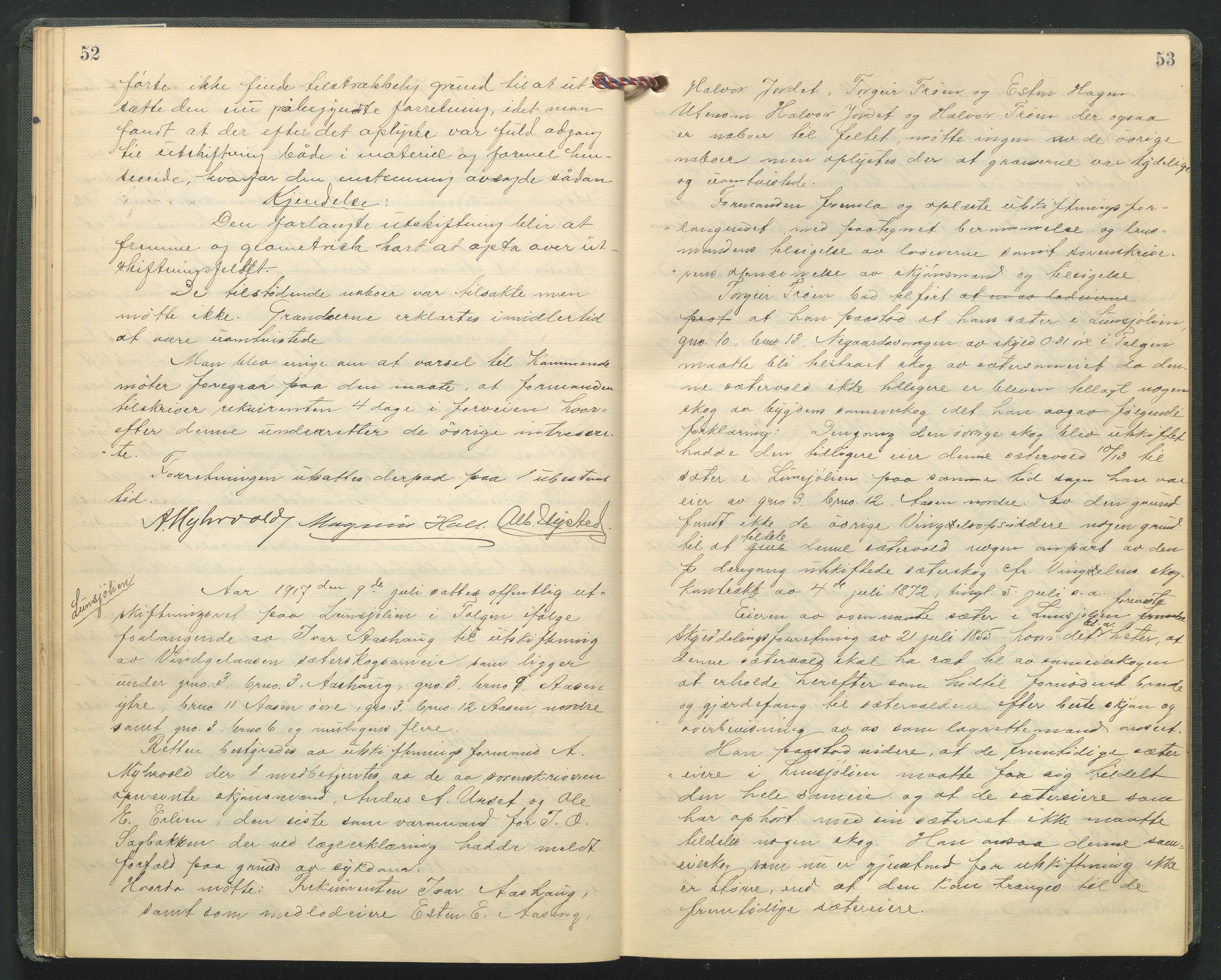 Hedmark og Østerdal jordskifterett, AV/SAH-JORDSKIFTEH-002/G/Ga/L0005/0001: Rettsbøker / Rettsbok - O, 1916-1921, p. 52-53