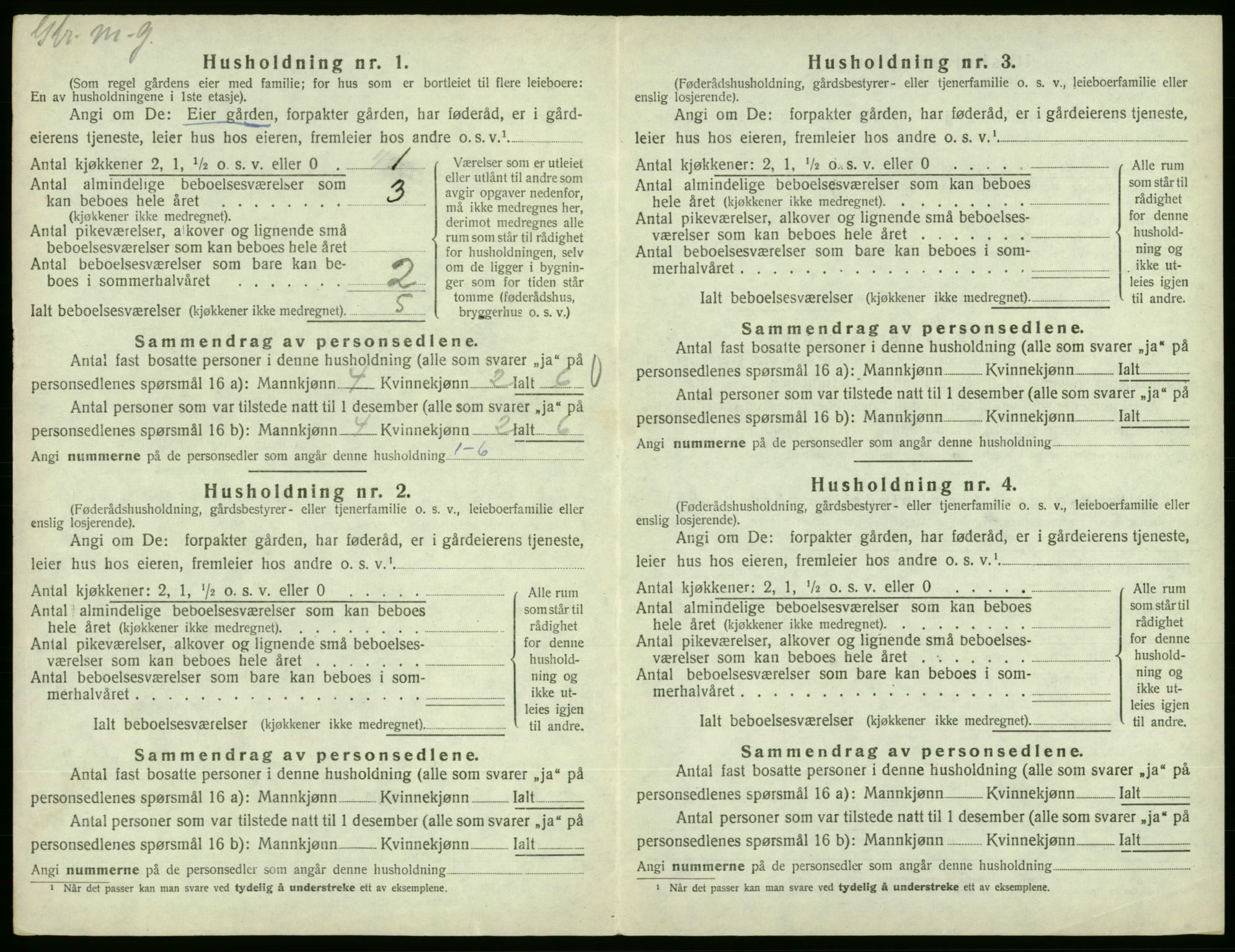 SAB, 1920 census for Fjelberg, 1920, p. 313