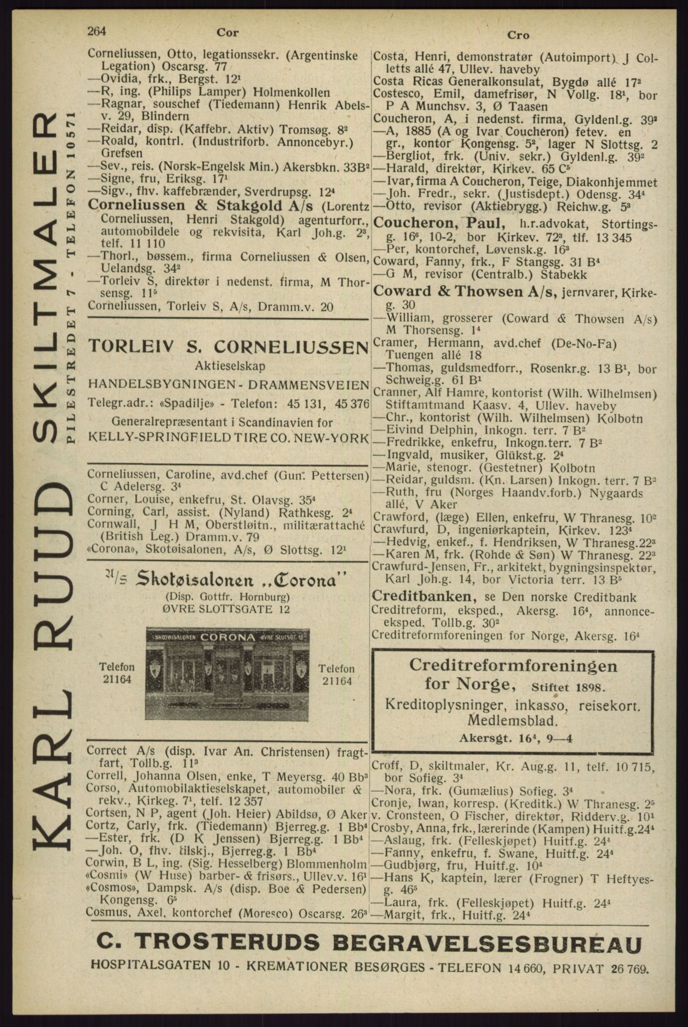 Kristiania/Oslo adressebok, PUBL/-, 1929, p. 264