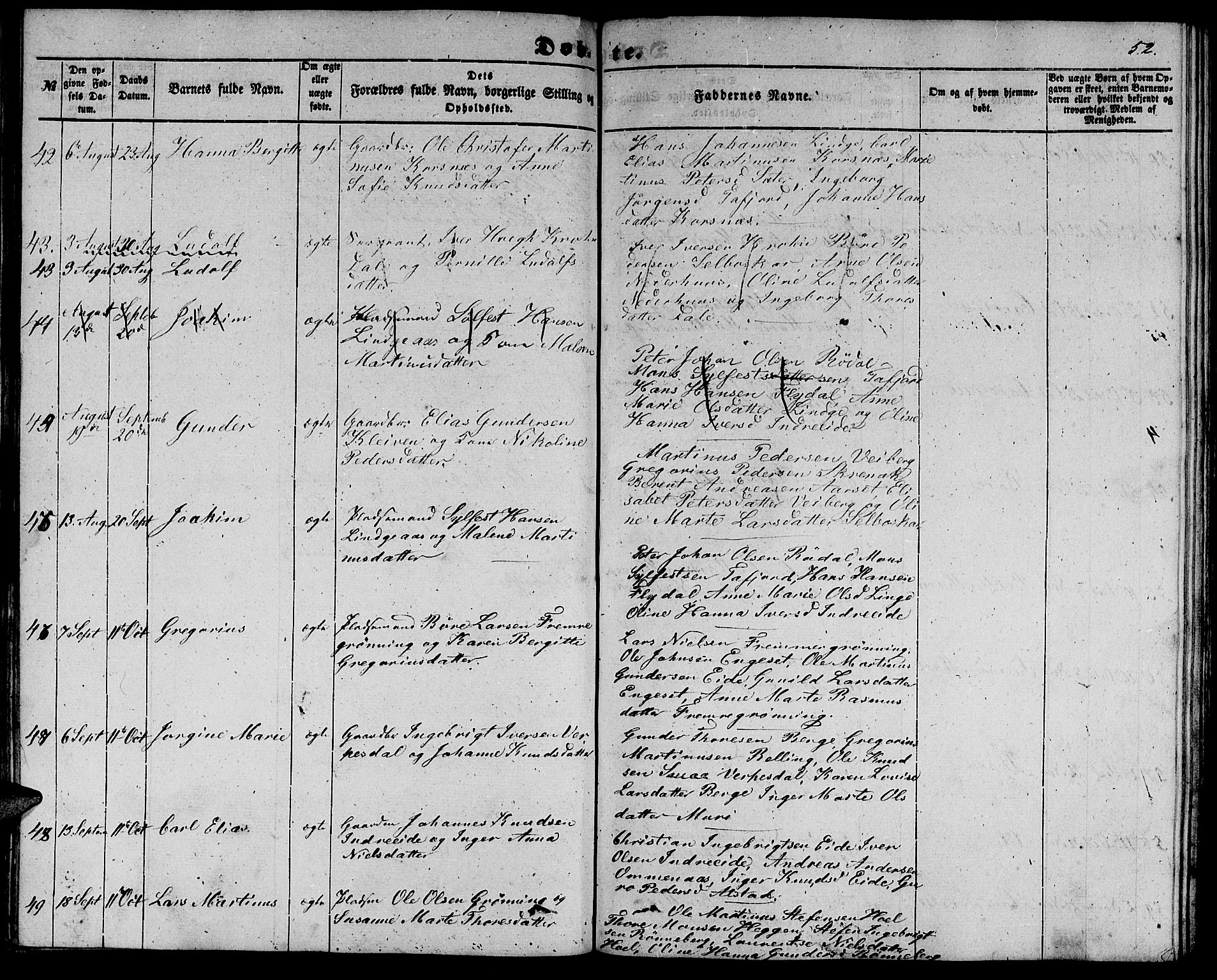 Ministerialprotokoller, klokkerbøker og fødselsregistre - Møre og Romsdal, AV/SAT-A-1454/519/L0261: Parish register (copy) no. 519C02, 1854-1867, p. 52