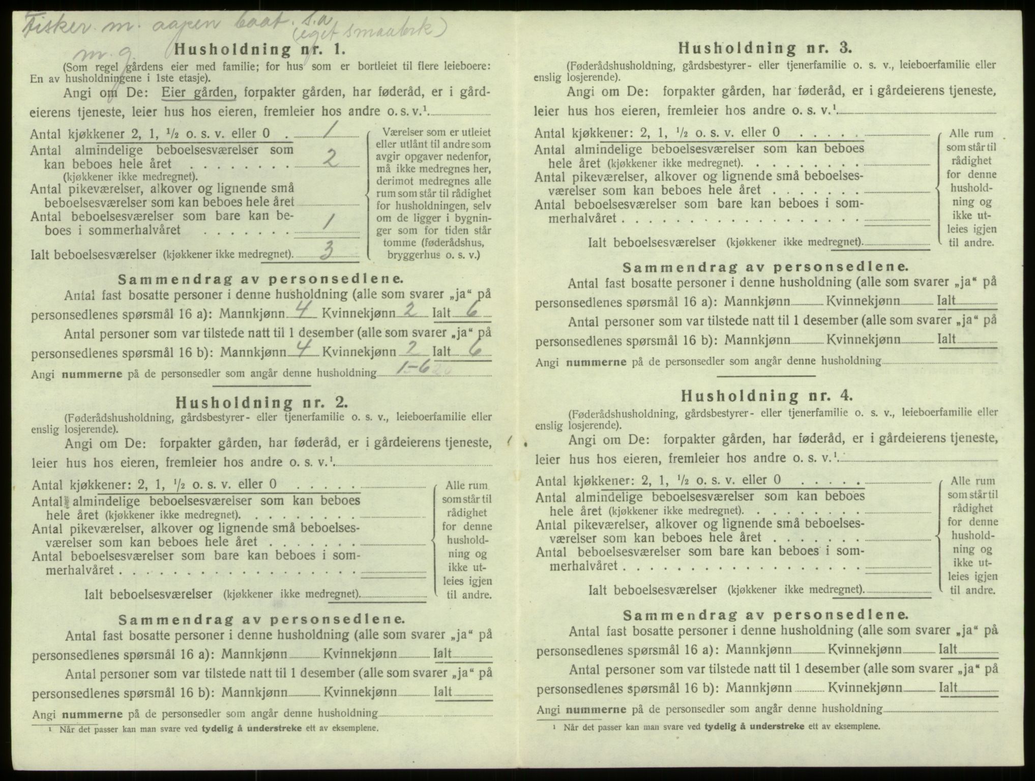 SAB, 1920 census for Selje, 1920, p. 206