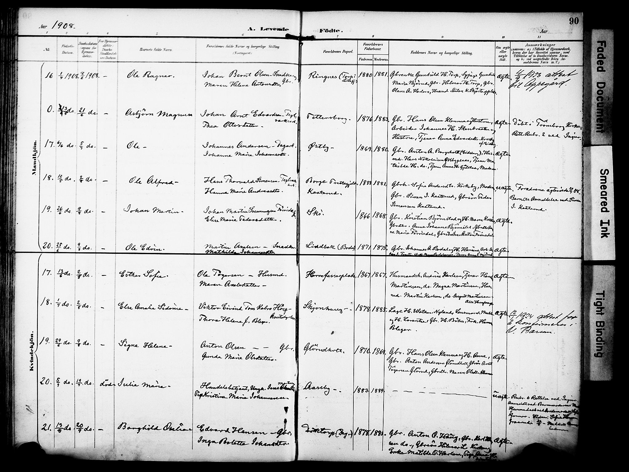 Rakkestad prestekontor Kirkebøker, AV/SAO-A-2008/F/Fa/L0013: Parish register (official) no. I 13, 1894-1908, p. 90