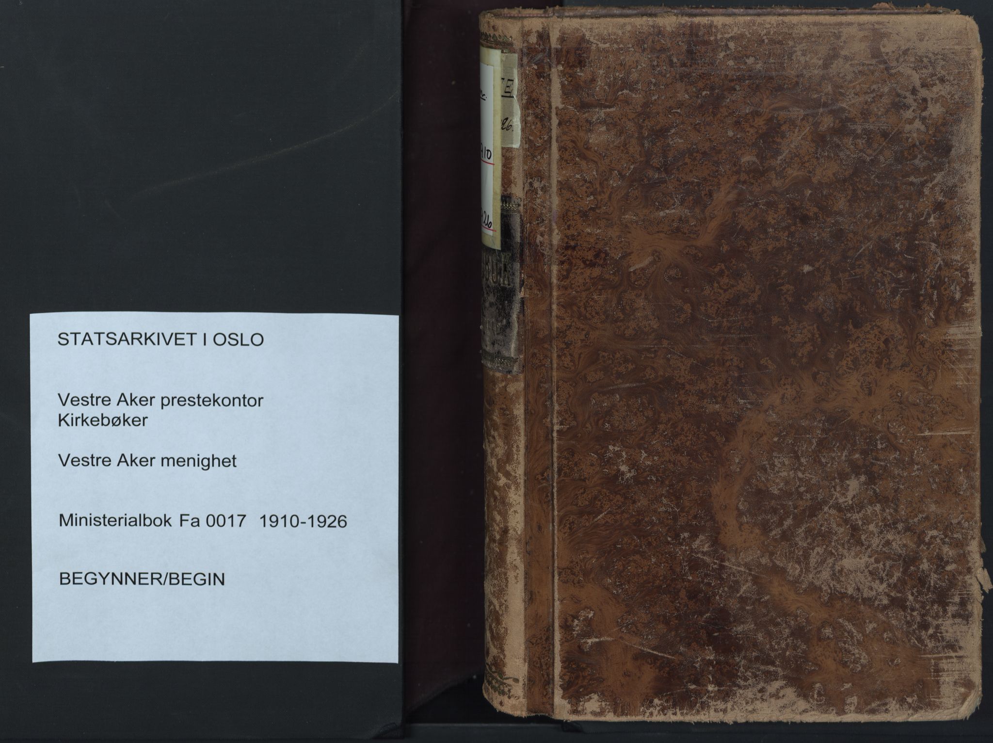 Vestre Aker prestekontor Kirkebøker, AV/SAO-A-10025/F/Fa/L0017: Parish register (official) no. 17, 1910-1926