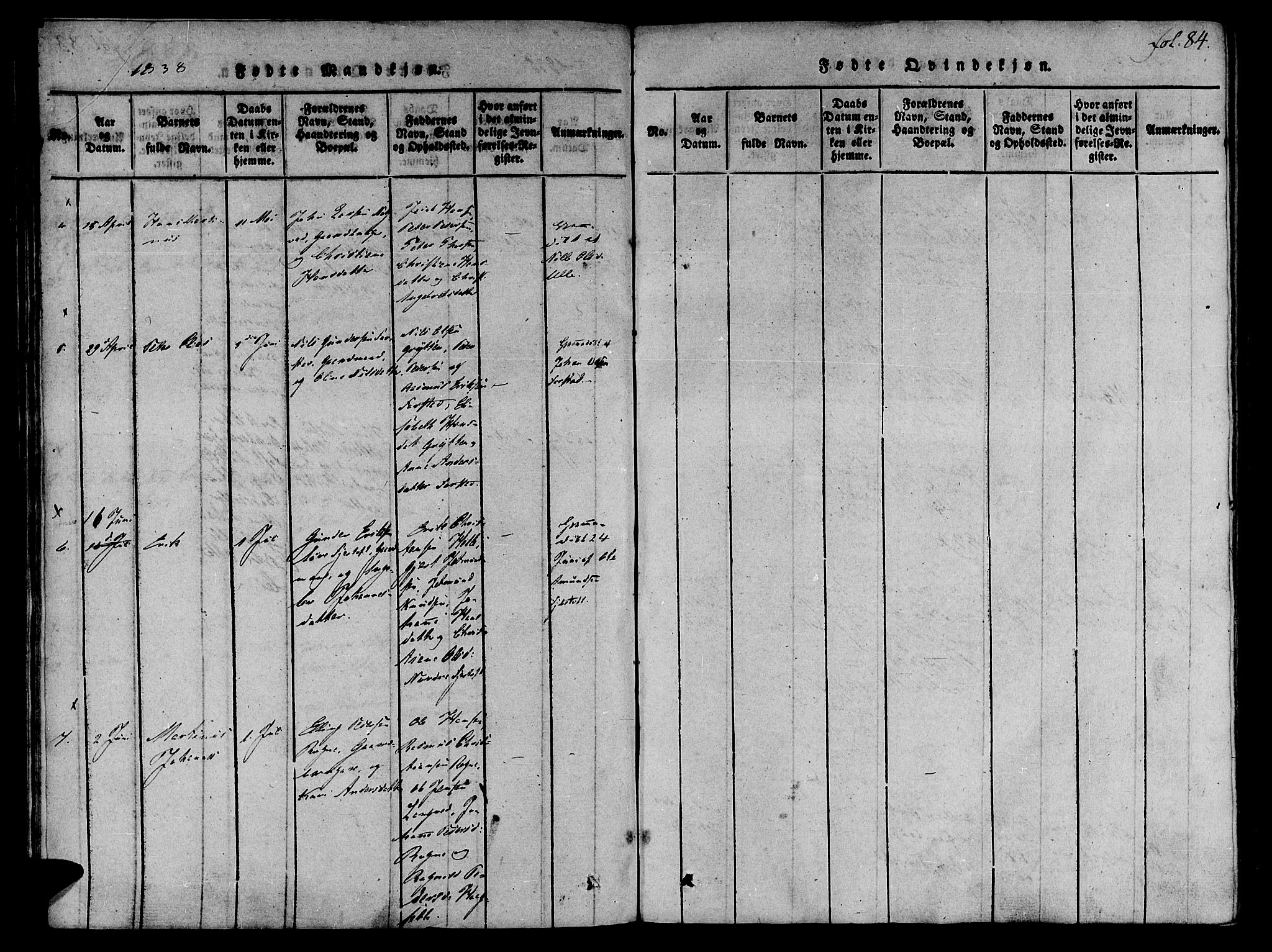 Ministerialprotokoller, klokkerbøker og fødselsregistre - Møre og Romsdal, AV/SAT-A-1454/536/L0495: Parish register (official) no. 536A04, 1818-1847, p. 84