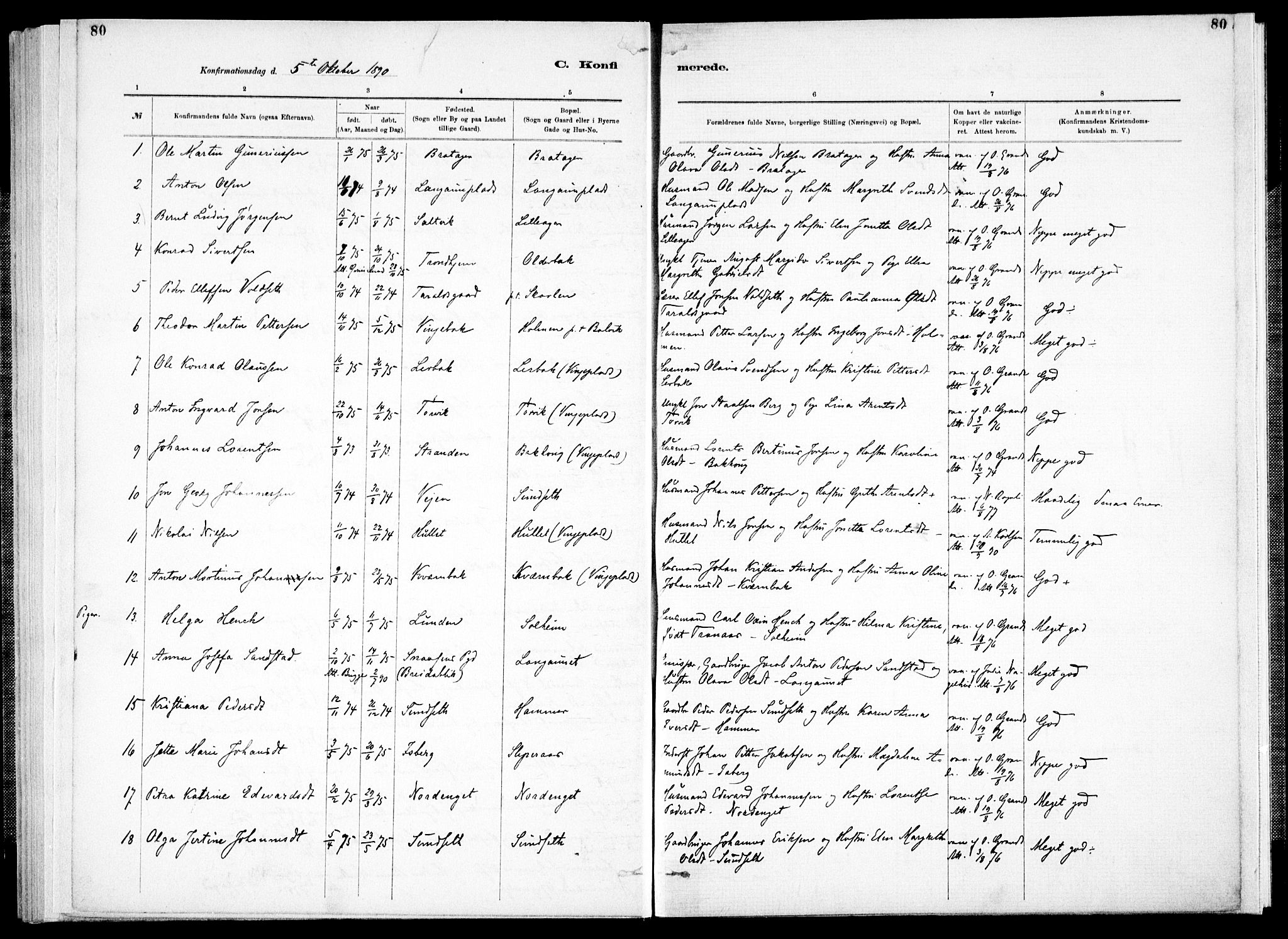 Ministerialprotokoller, klokkerbøker og fødselsregistre - Nord-Trøndelag, AV/SAT-A-1458/733/L0325: Parish register (official) no. 733A04, 1884-1908, p. 80