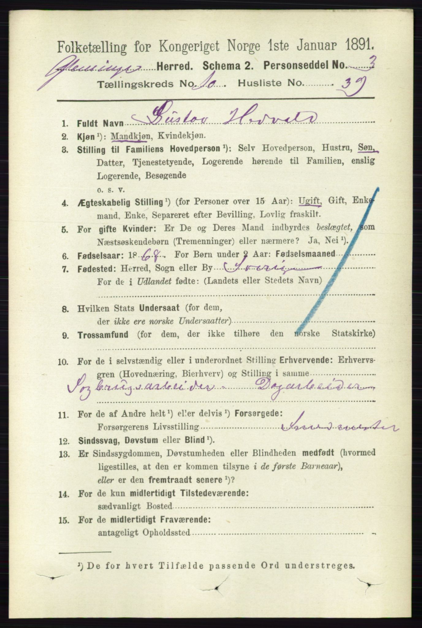 RA, 1891 census for 0132 Glemmen, 1891, p. 10269