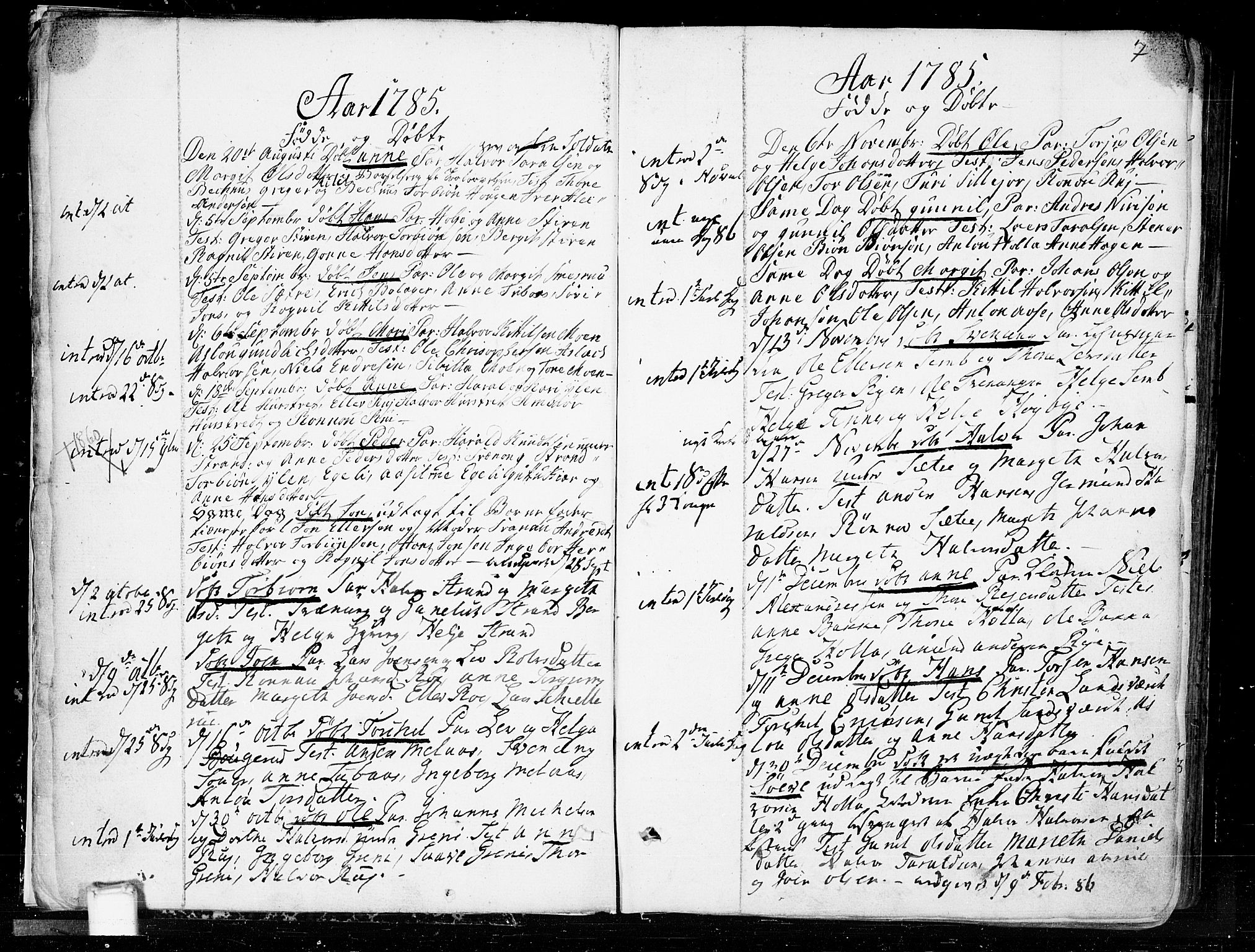 Heddal kirkebøker, SAKO/A-268/F/Fa/L0004: Parish register (official) no. I 4, 1784-1814, p. 7