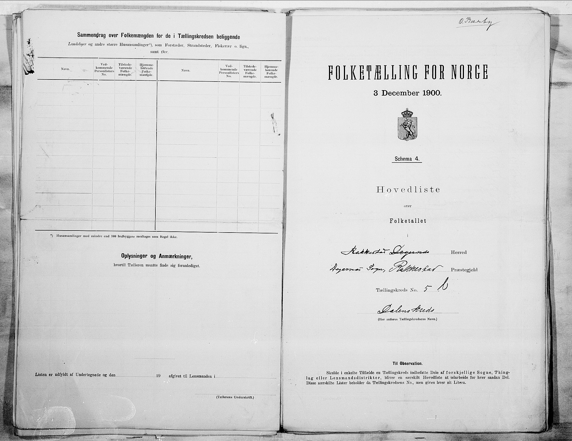 SAO, 1900 census for Rakkestad, 1900, p. 16