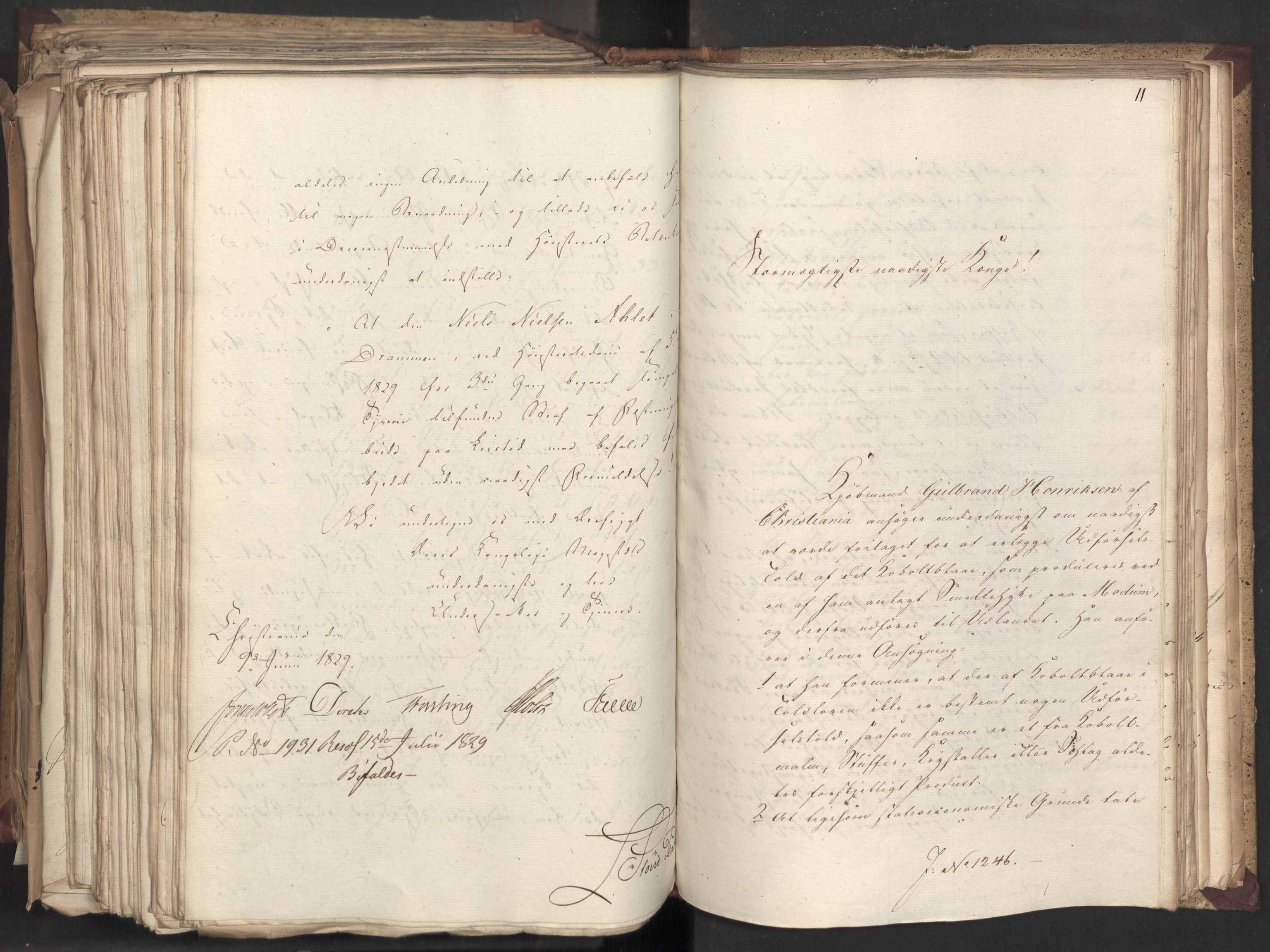 Statsrådsavdelingen i Stockholm, AV/RA-S-1003/D/Da/L0059: Regjeringsinnstillinger nr. 1074-1275, 1829, p. 561