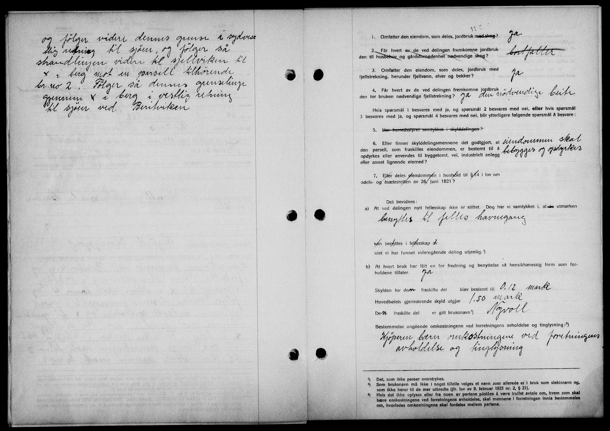 Lofoten sorenskriveri, SAT/A-0017/1/2/2C/L0005a: Mortgage book no. 5a, 1939-1939, Diary no: : 234/1939