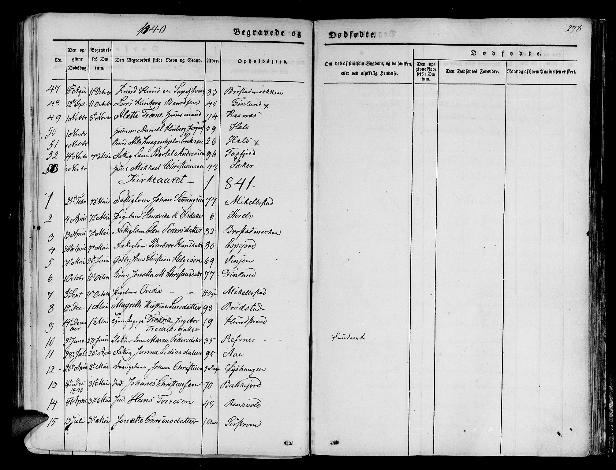 Tranøy sokneprestkontor, SATØ/S-1313/I/Ia/Iaa/L0005kirke: Parish register (official) no. 5, 1829-1844, p. 278