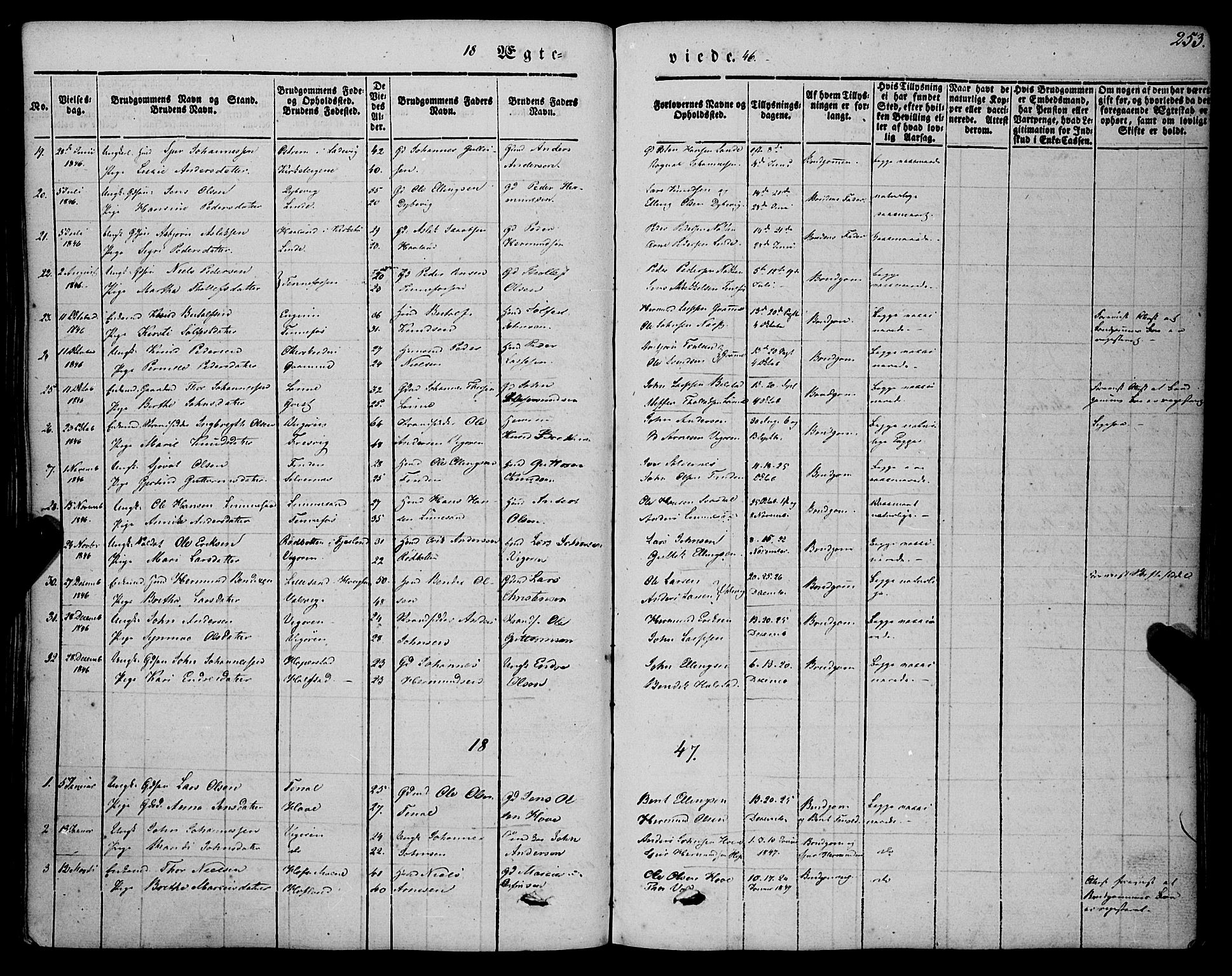 Vik sokneprestembete, AV/SAB-A-81501/H/Haa/Haaa/L0008: Parish register (official) no. A 8, 1846-1865, p. 253