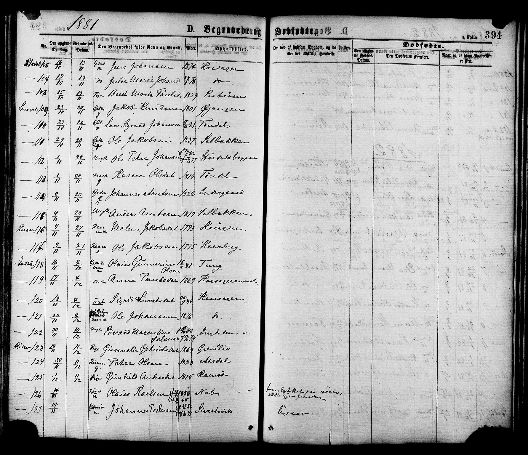 Ministerialprotokoller, klokkerbøker og fødselsregistre - Sør-Trøndelag, SAT/A-1456/646/L0613: Parish register (official) no. 646A11, 1870-1884, p. 394