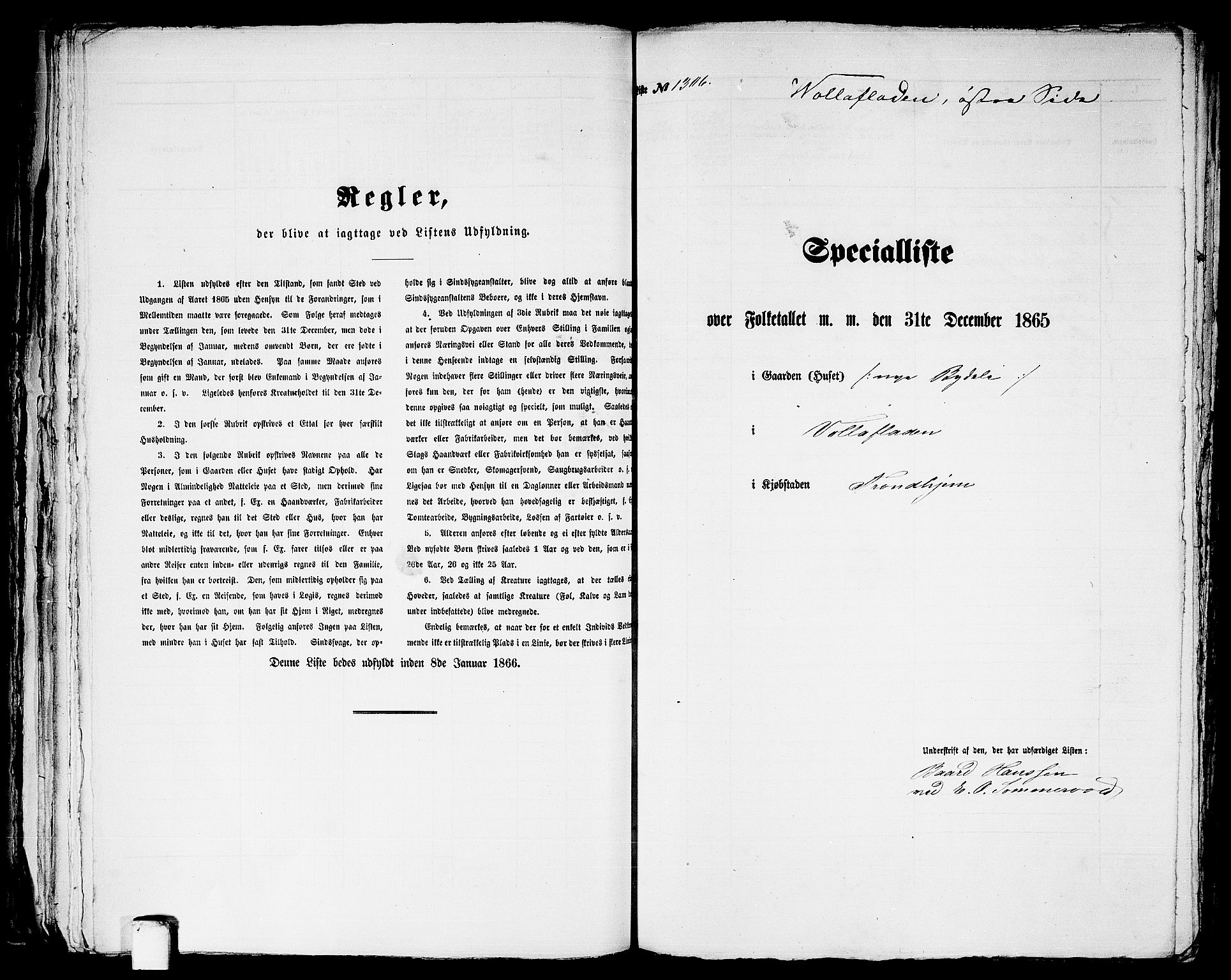 RA, 1865 census for Trondheim, 1865, p. 2711