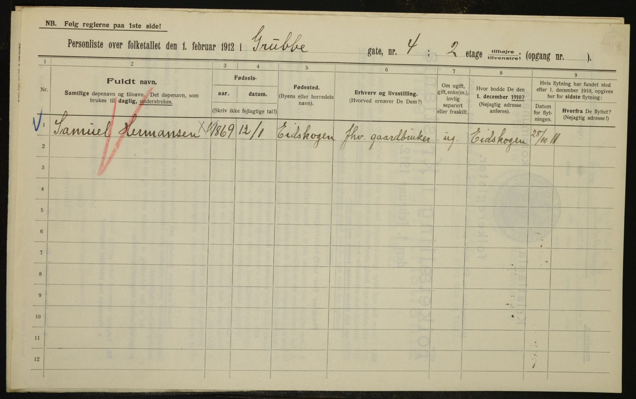 OBA, Municipal Census 1912 for Kristiania, 1912, p. 30041