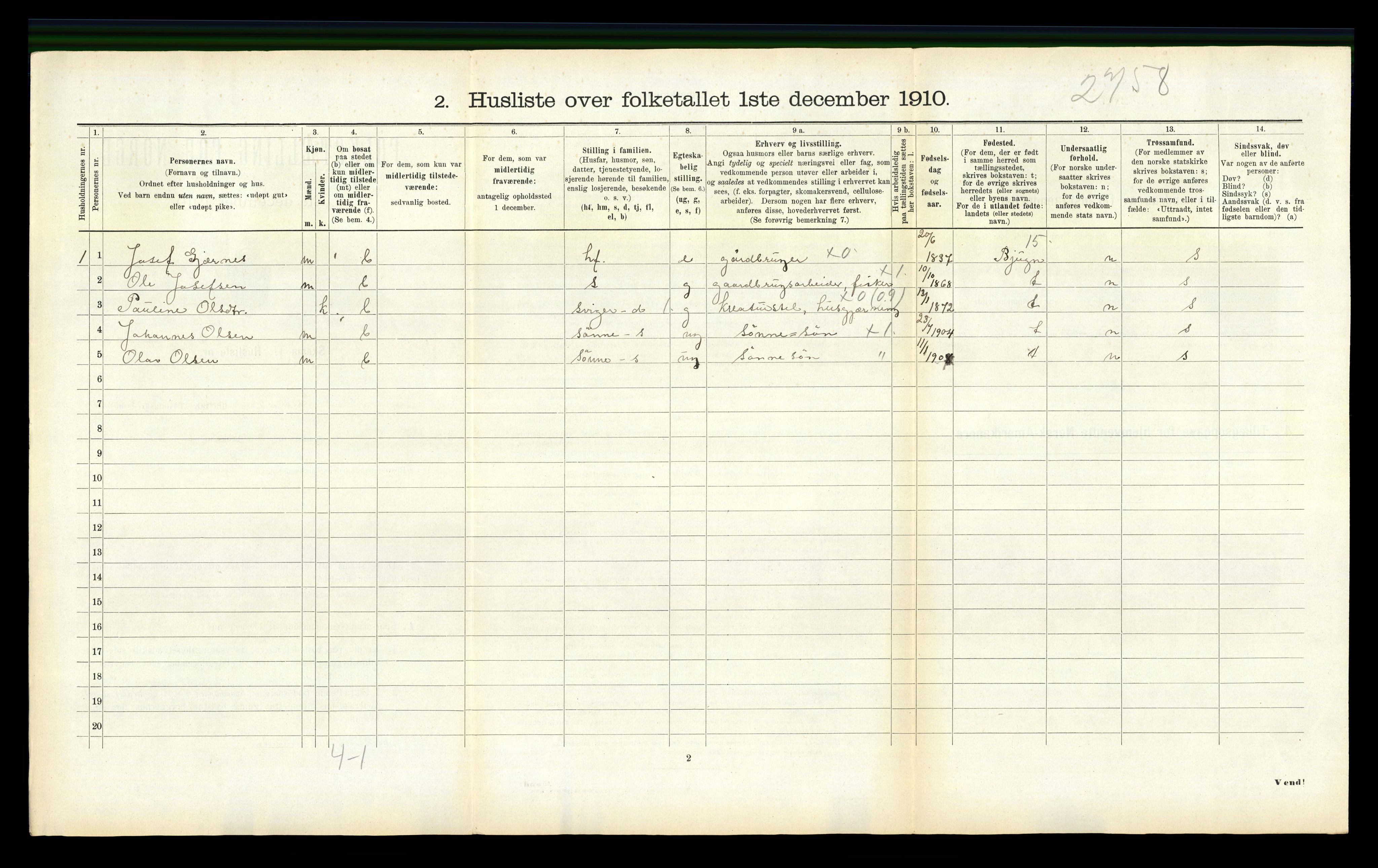 RA, 1910 census for Edøy, 1910, p. 1031