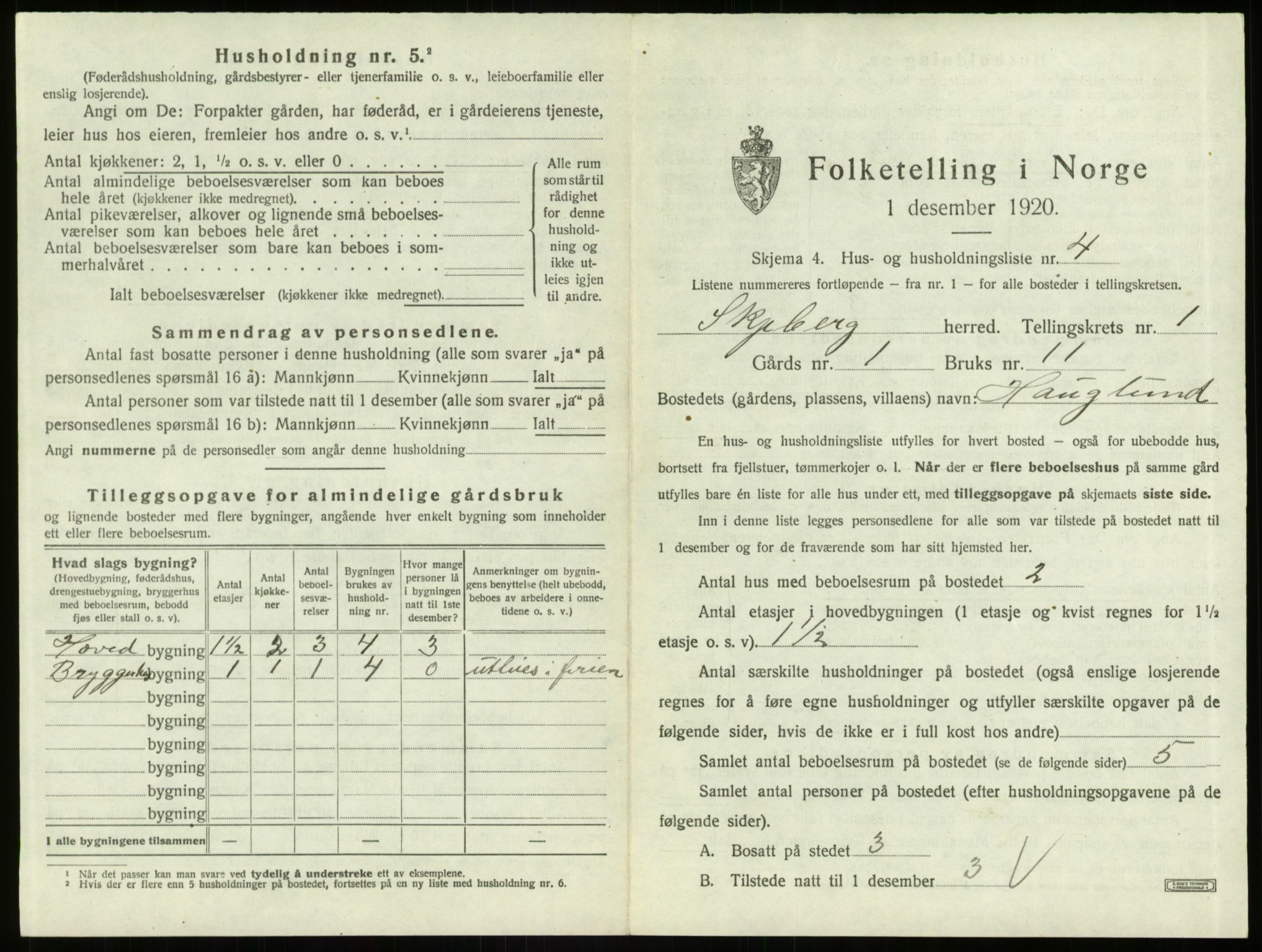 SAO, 1920 census for Skjeberg, 1920, p. 67