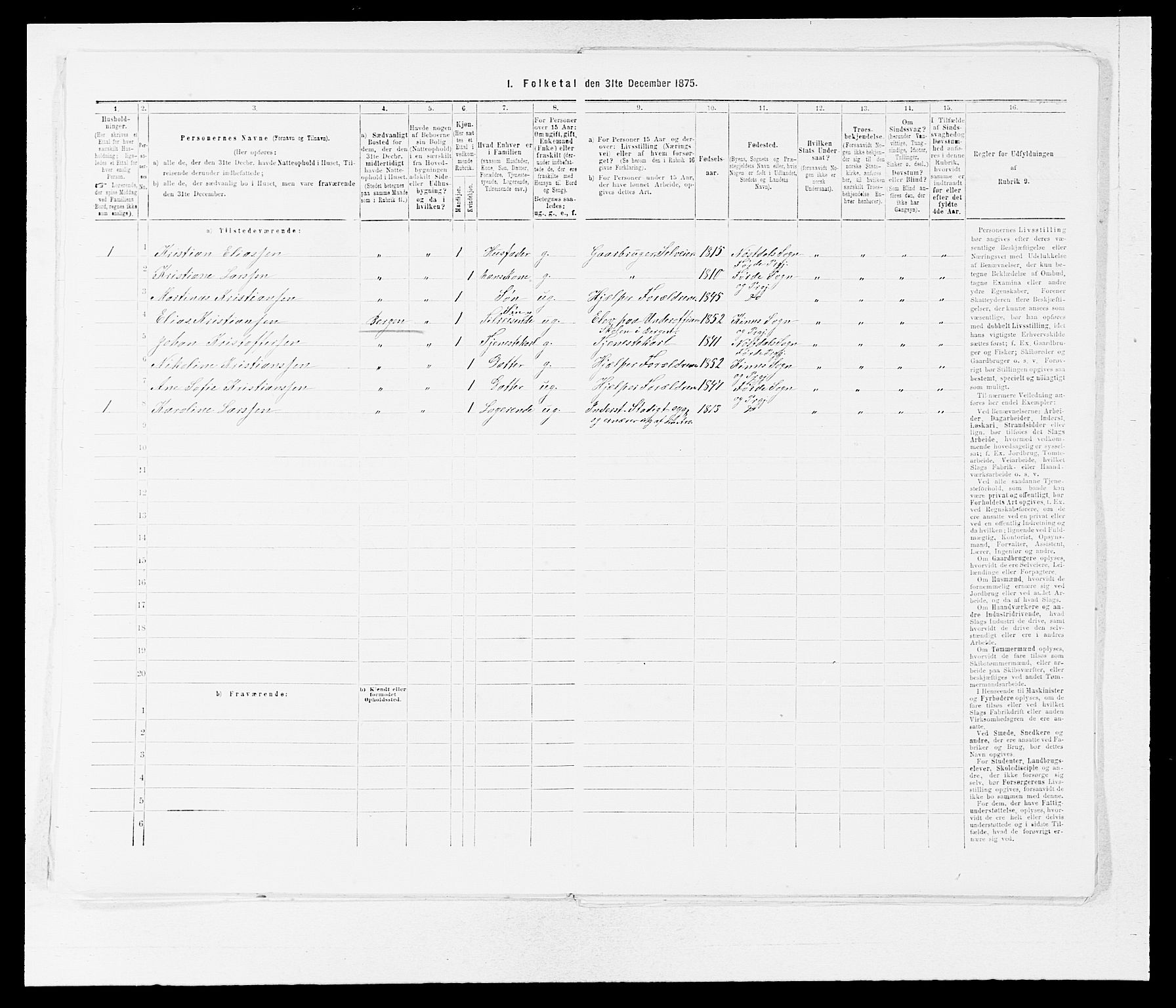 SAB, 1875 census for 1432P Førde, 1875, p. 1012