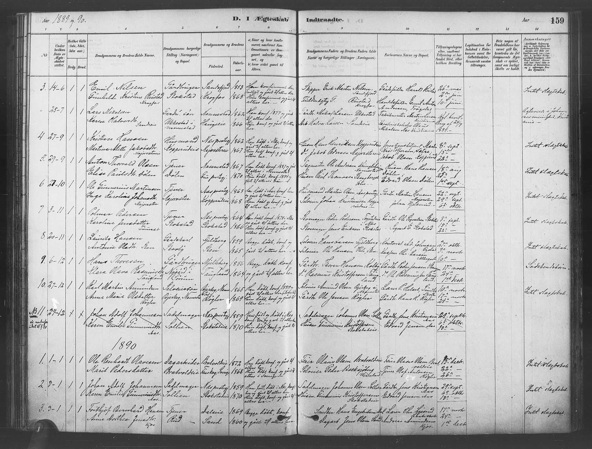 Ullensaker prestekontor Kirkebøker, SAO/A-10236a/F/Fb/L0001: Parish register (official) no. II 1, 1878-1893, p. 159