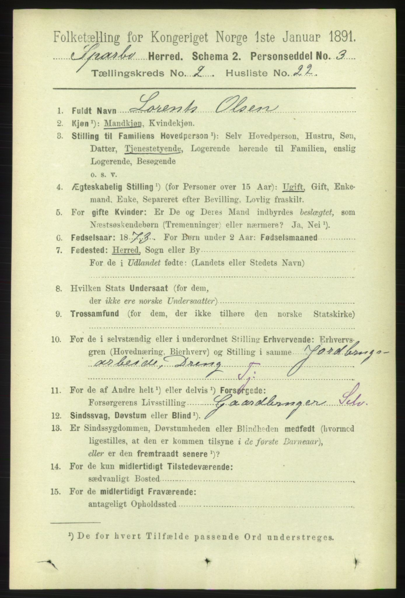 RA, 1891 census for 1731 Sparbu, 1891, p. 784