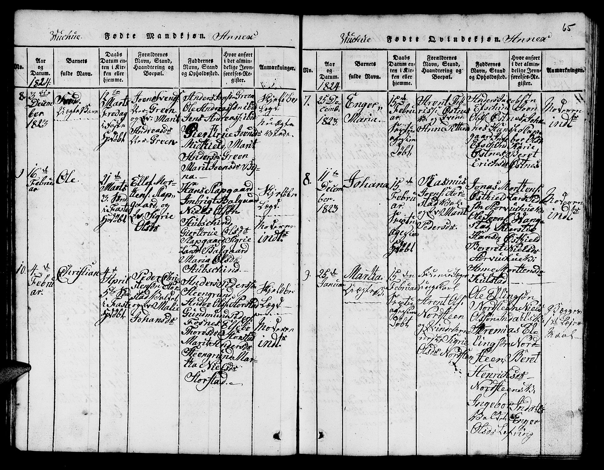 Ministerialprotokoller, klokkerbøker og fødselsregistre - Nord-Trøndelag, AV/SAT-A-1458/724/L0265: Parish register (copy) no. 724C01, 1816-1845, p. 65