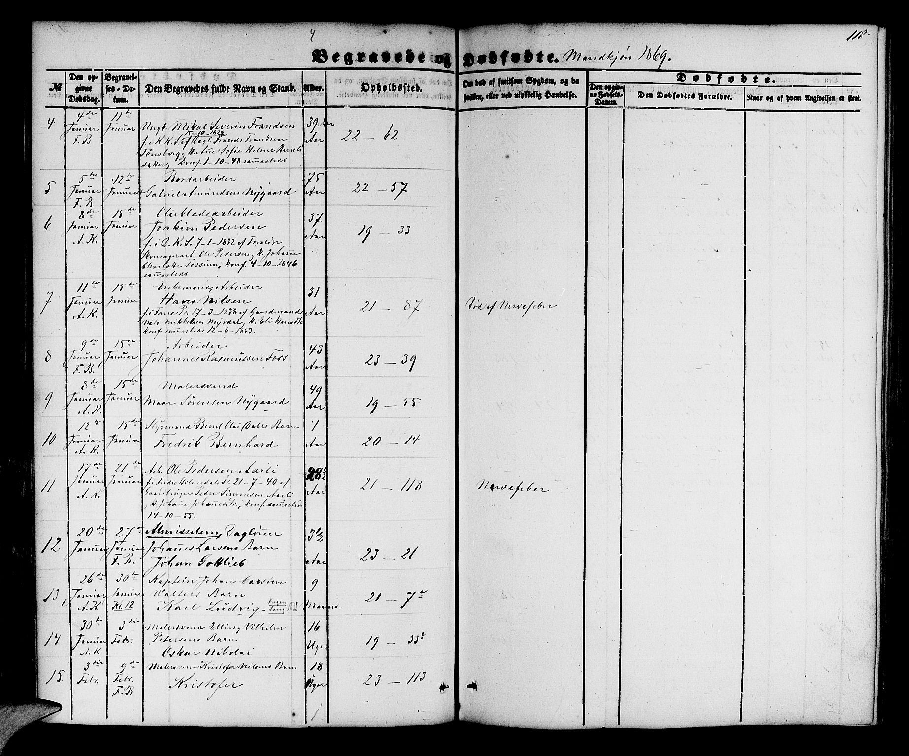 Korskirken sokneprestembete, AV/SAB-A-76101/H/Hab: Parish register (copy) no. E 2, 1851-1871, p. 118