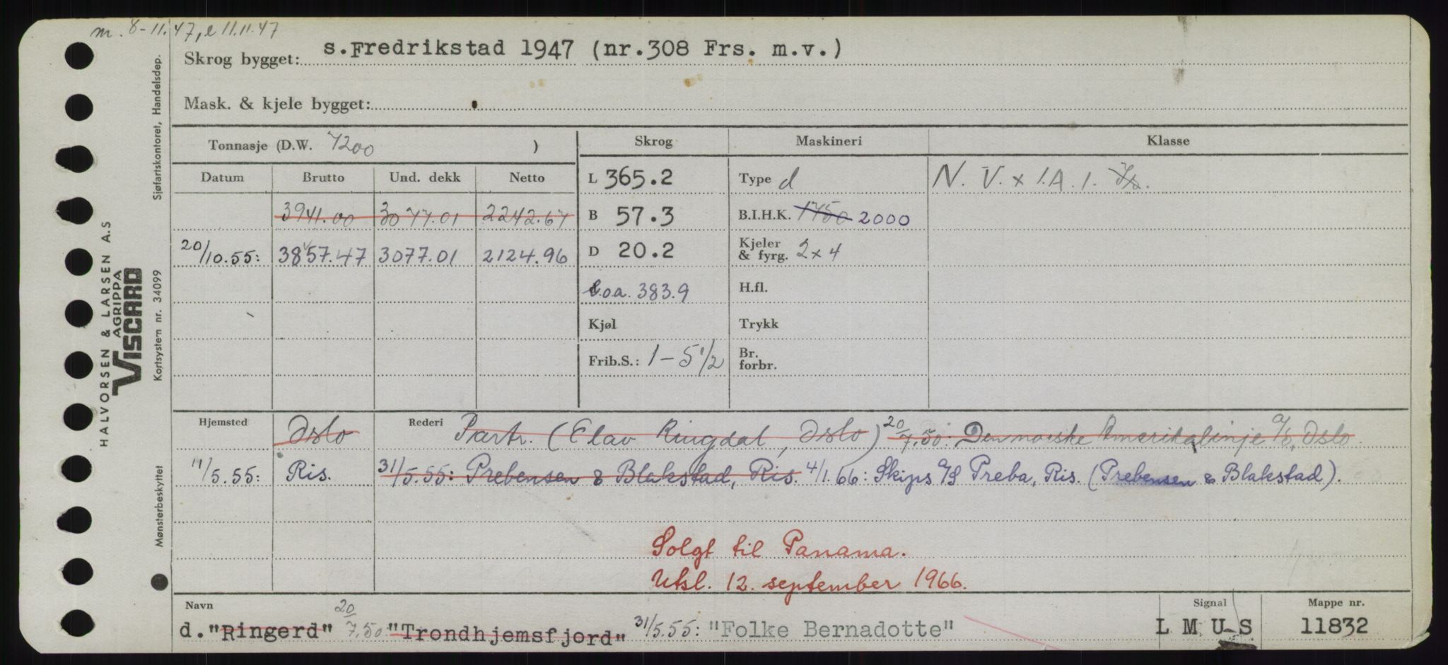 Sjøfartsdirektoratet med forløpere, Skipsmålingen, RA/S-1627/H/Hd/L0011: Fartøy, Fla-Får, p. 141