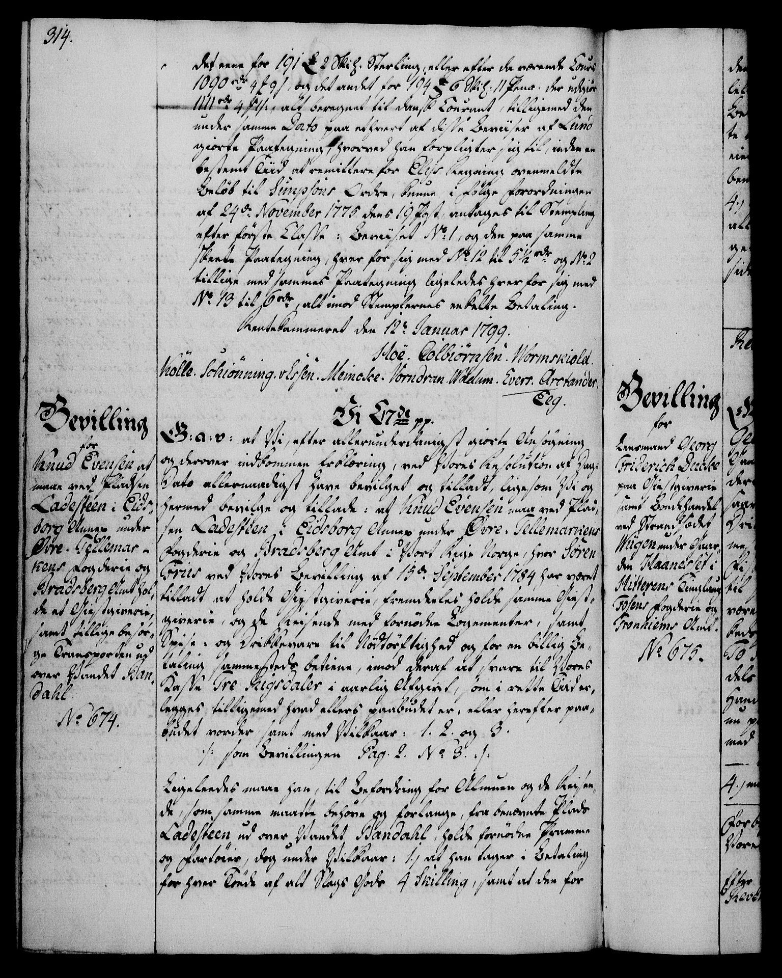 Rentekammeret, Kammerkanselliet, RA/EA-3111/G/Gg/Gga/L0016: Norsk ekspedisjonsprotokoll med register (merket RK 53.16), 1794-1800, p. 314