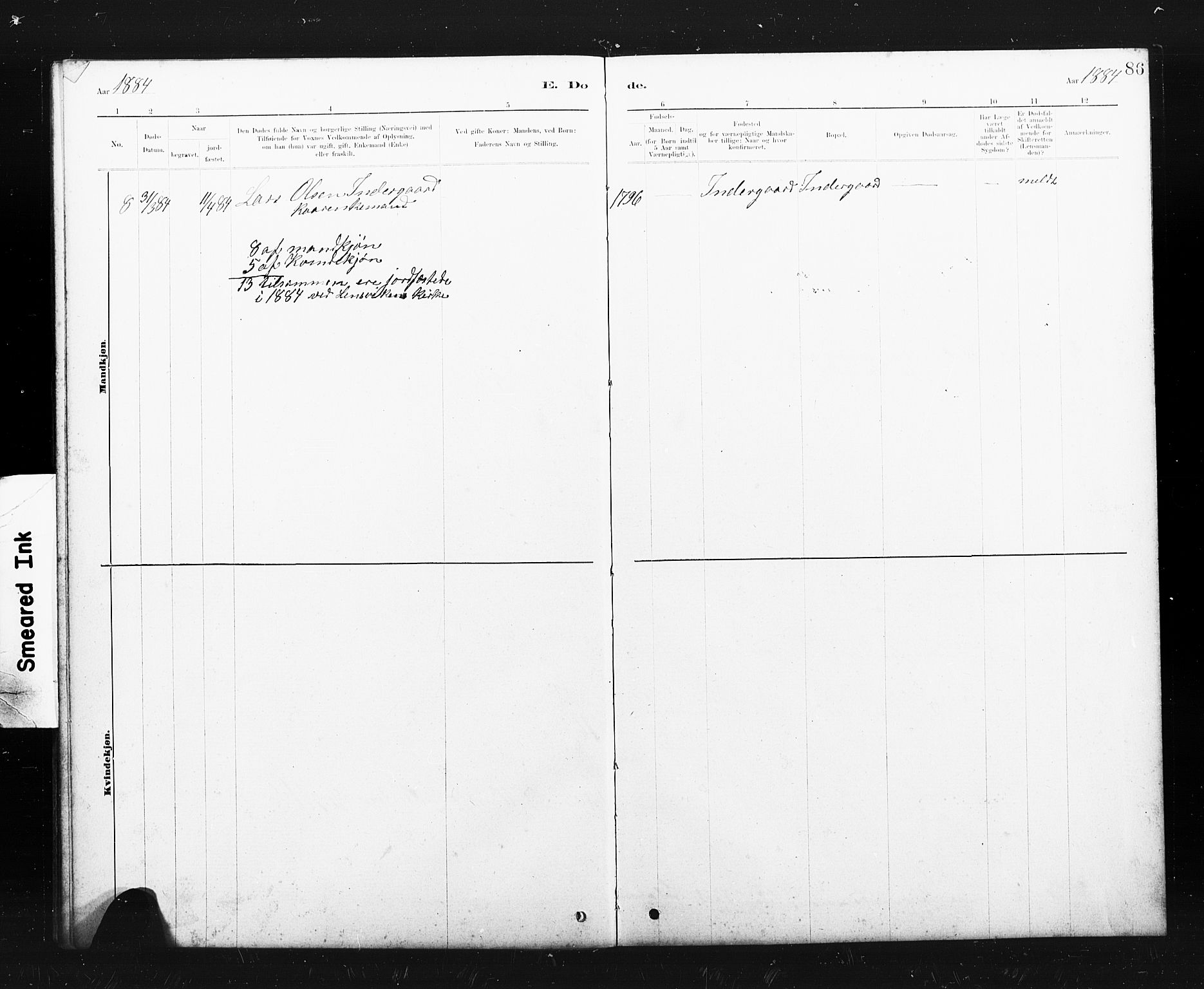 Ministerialprotokoller, klokkerbøker og fødselsregistre - Sør-Trøndelag, SAT/A-1456/663/L0761: Parish register (copy) no. 663C01, 1880-1893, p. 86