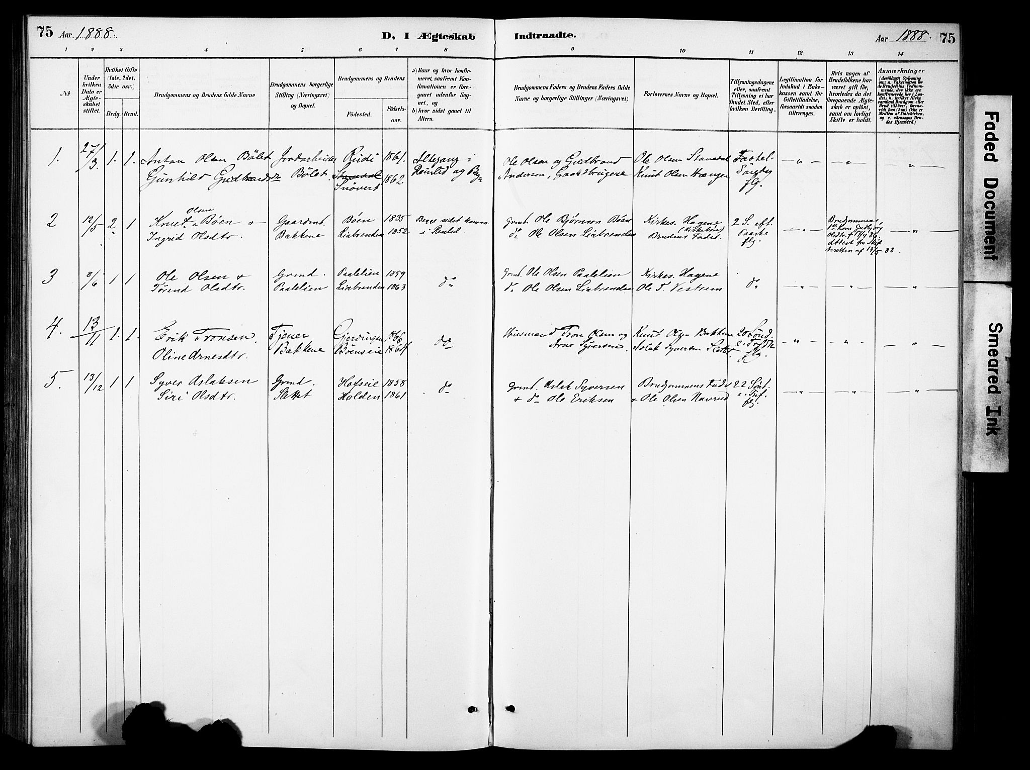 Sør-Aurdal prestekontor, SAH/PREST-128/H/Ha/Haa/L0010: Parish register (official) no. 10, 1886-1906, p. 75