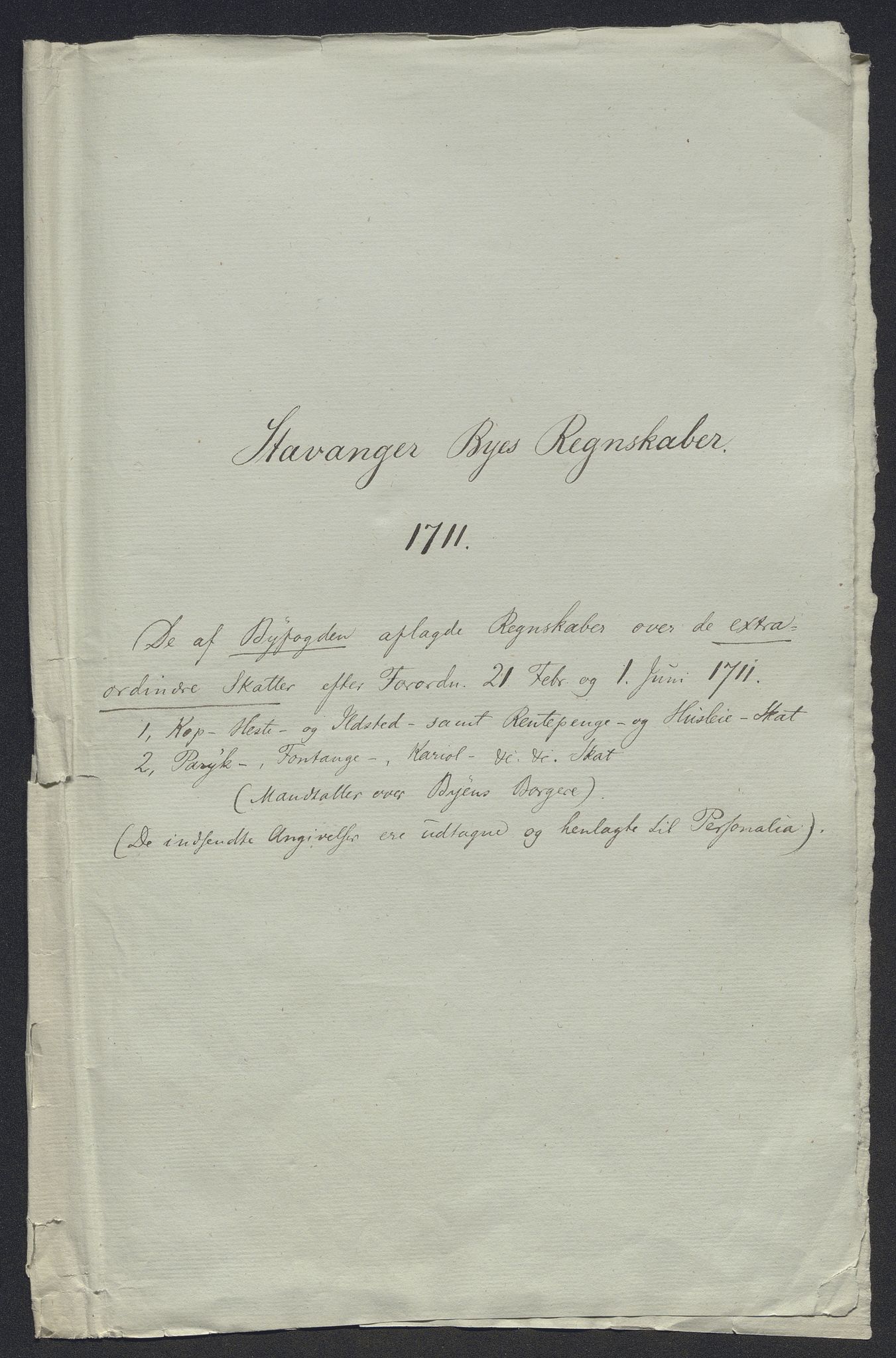 Rentekammeret inntil 1814, Reviderte regnskaper, Byregnskaper, AV/RA-EA-4066/R/Ro/L0302: [O4] Kontribusjonsregnskap, 1687-1711, p. 306