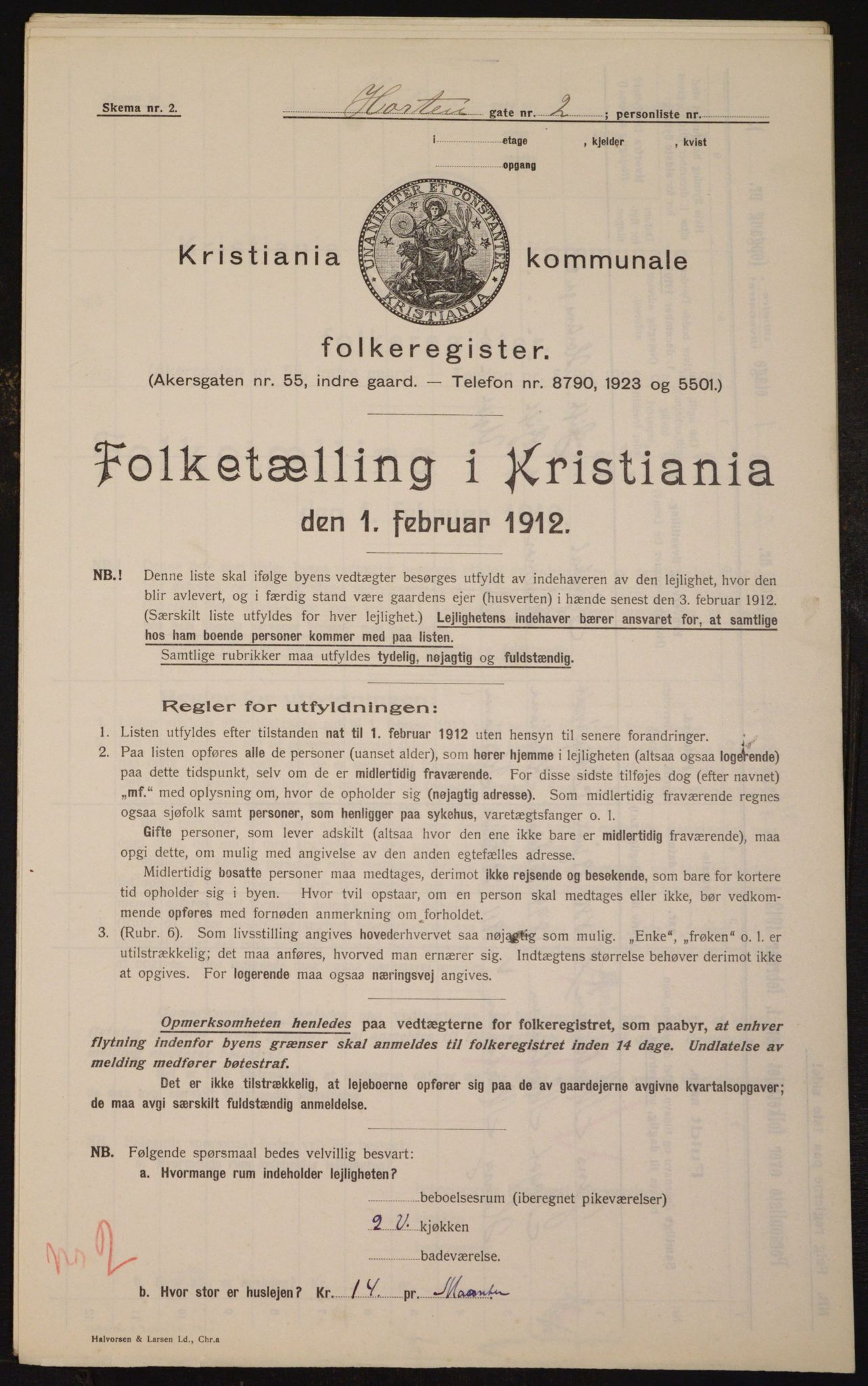 OBA, Municipal Census 1912 for Kristiania, 1912, p. 41786