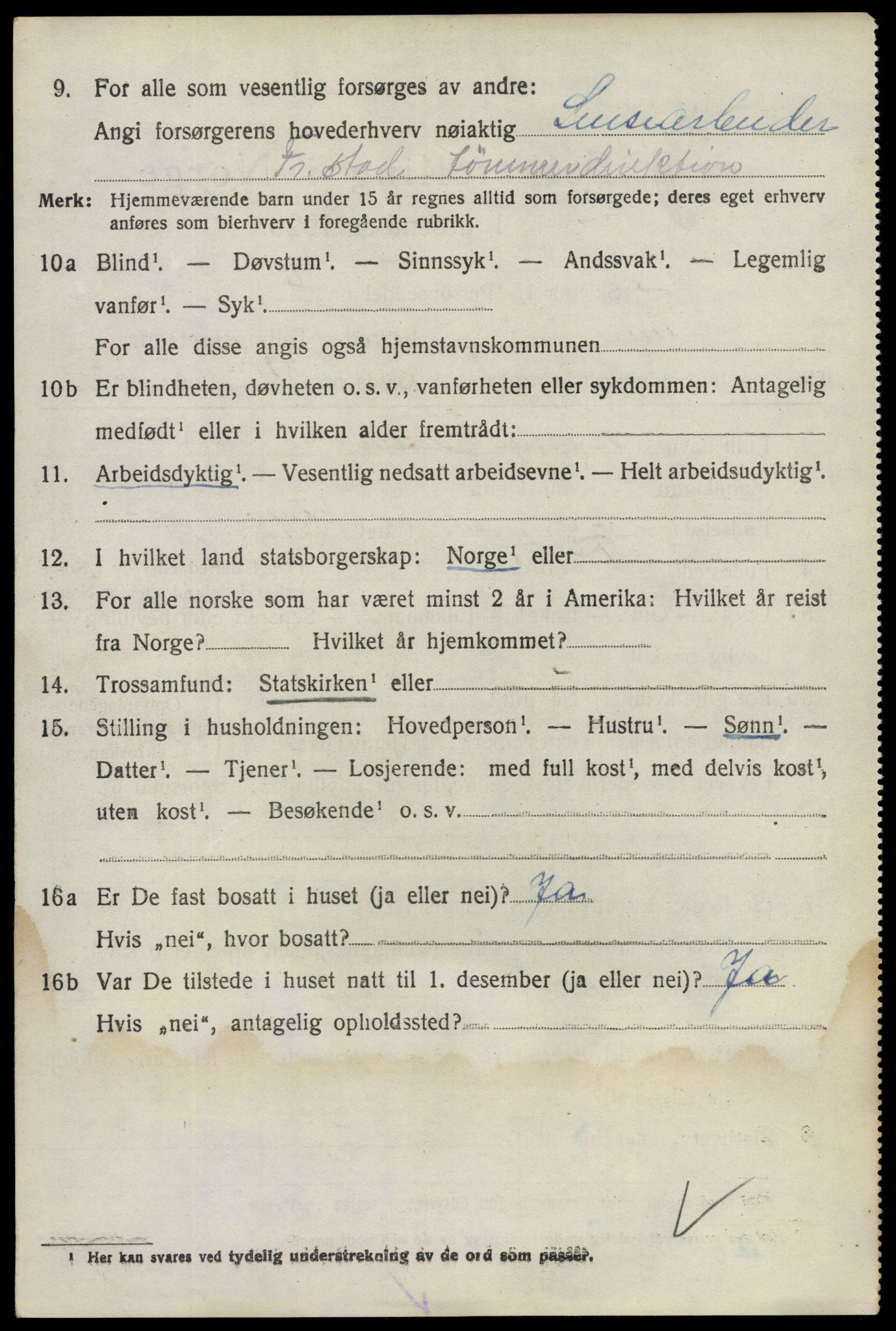 SAO, 1920 census for Tune, 1920, p. 2429