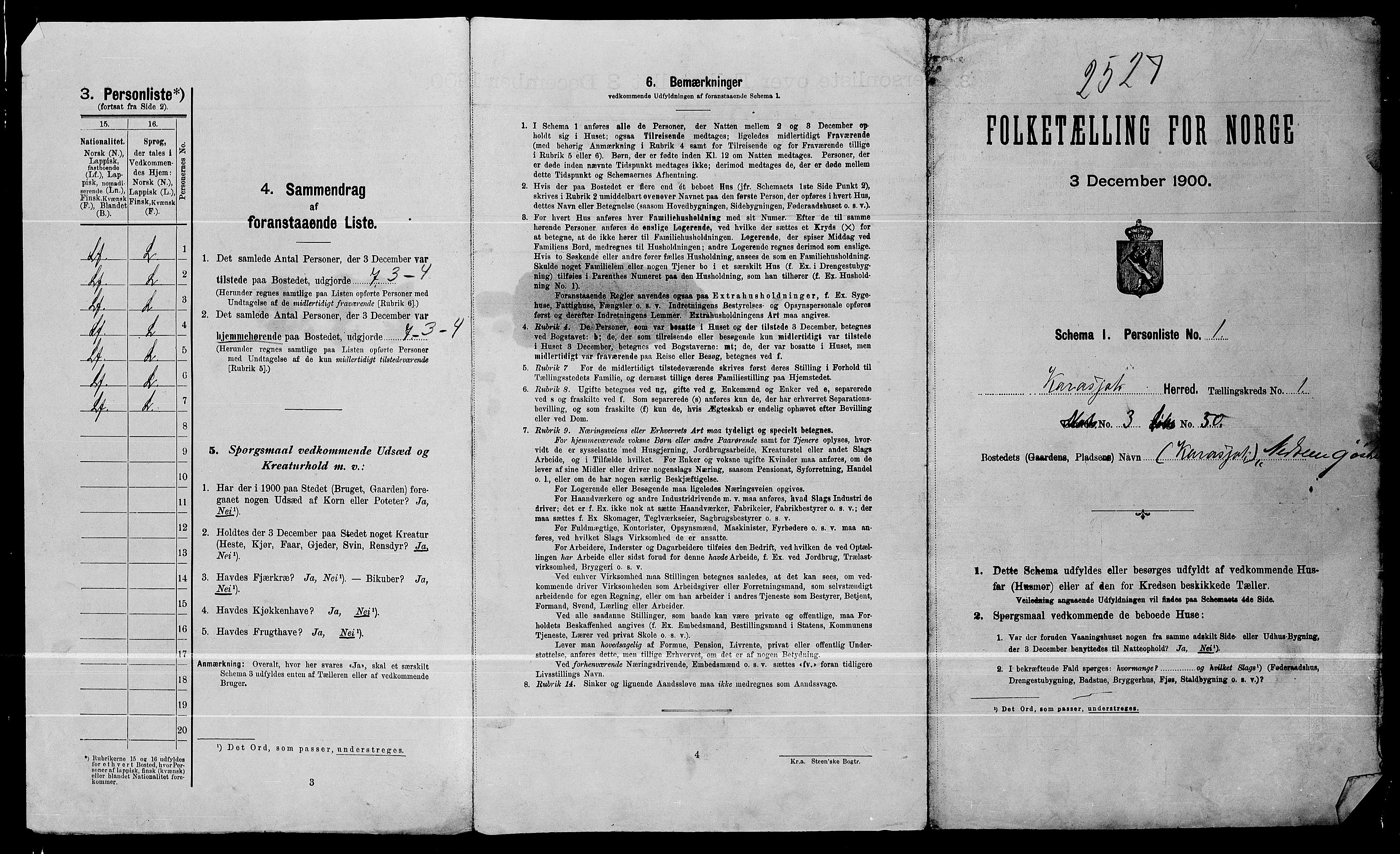 SATØ, 1900 census for Karasjok, 1900, p. 28