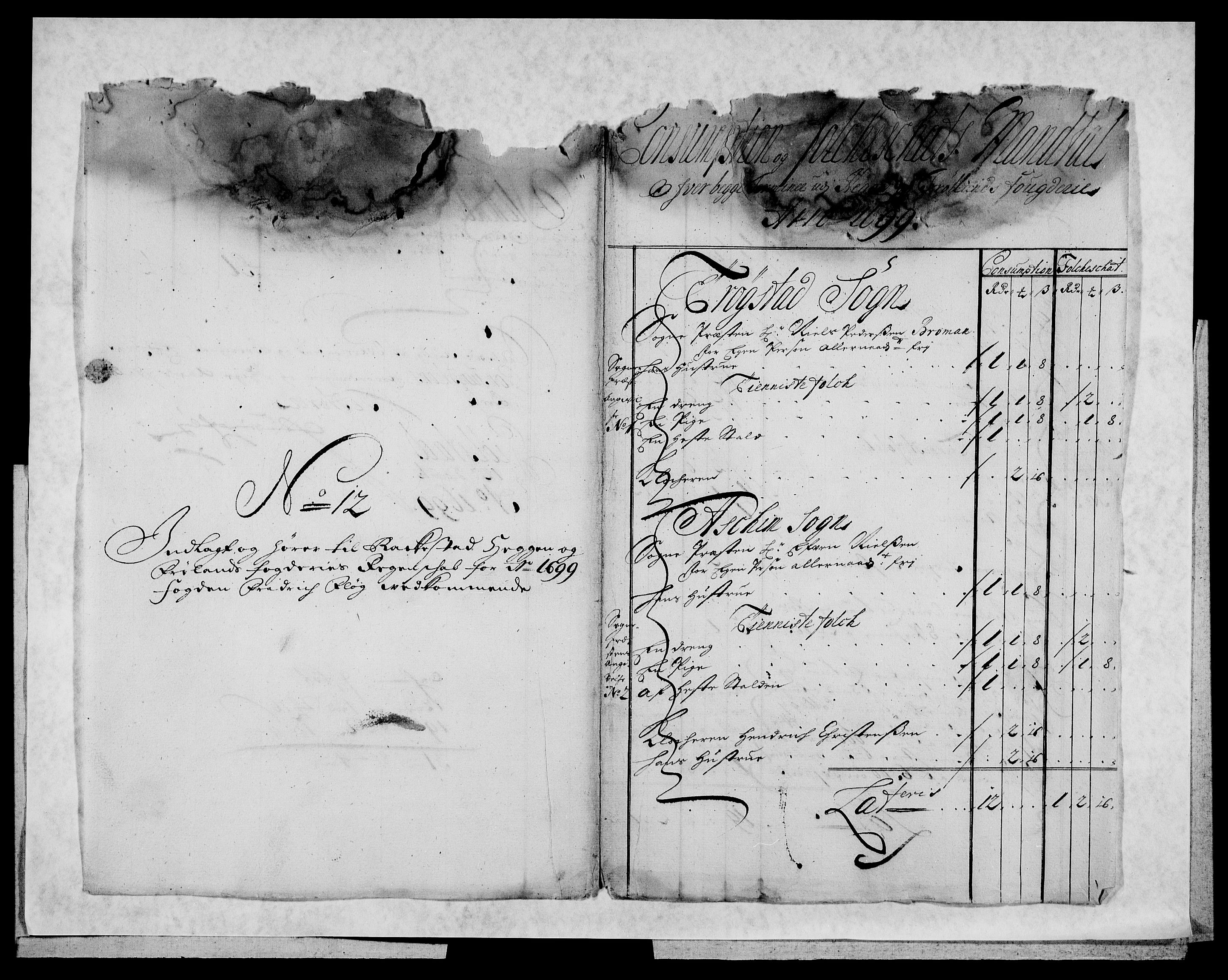 Rentekammeret inntil 1814, Reviderte regnskaper, Fogderegnskap, AV/RA-EA-4092/R07/L0289: Fogderegnskap Rakkestad, Heggen og Frøland, 1699, p. 254