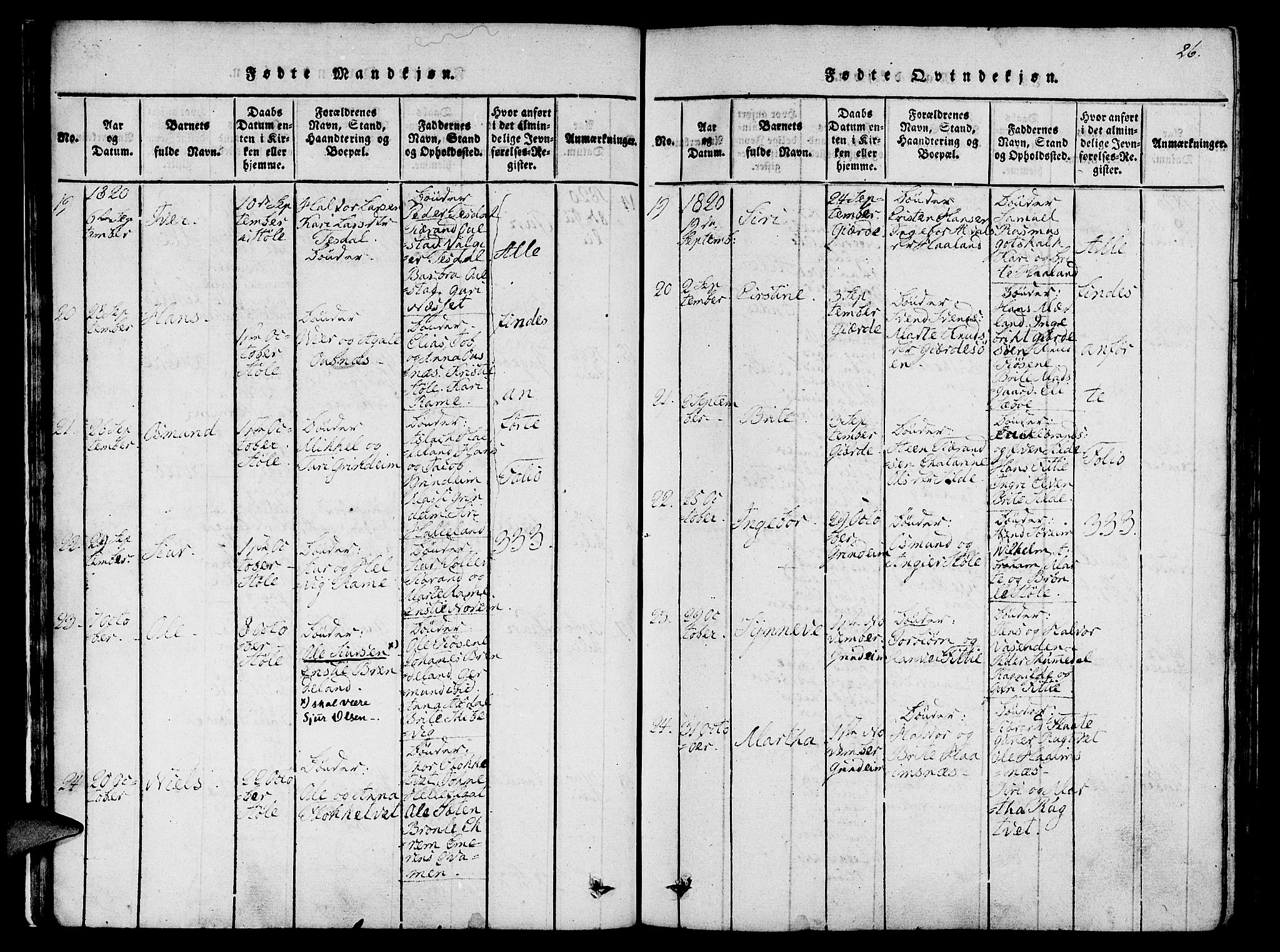 Etne sokneprestembete, AV/SAB-A-75001/H/Haa: Parish register (official) no. A 6, 1815-1831, p. 26