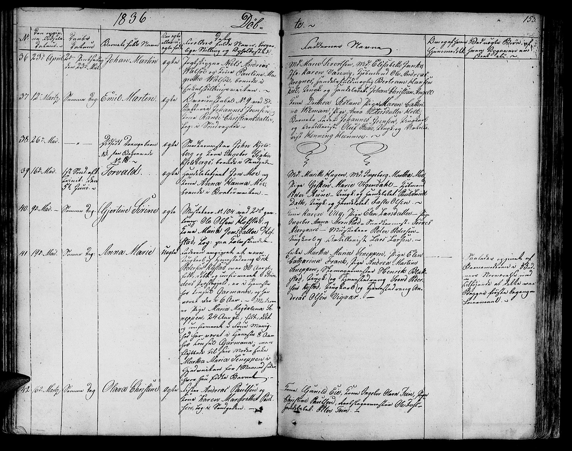 Ministerialprotokoller, klokkerbøker og fødselsregistre - Sør-Trøndelag, SAT/A-1456/602/L0108: Parish register (official) no. 602A06, 1821-1839, p. 153