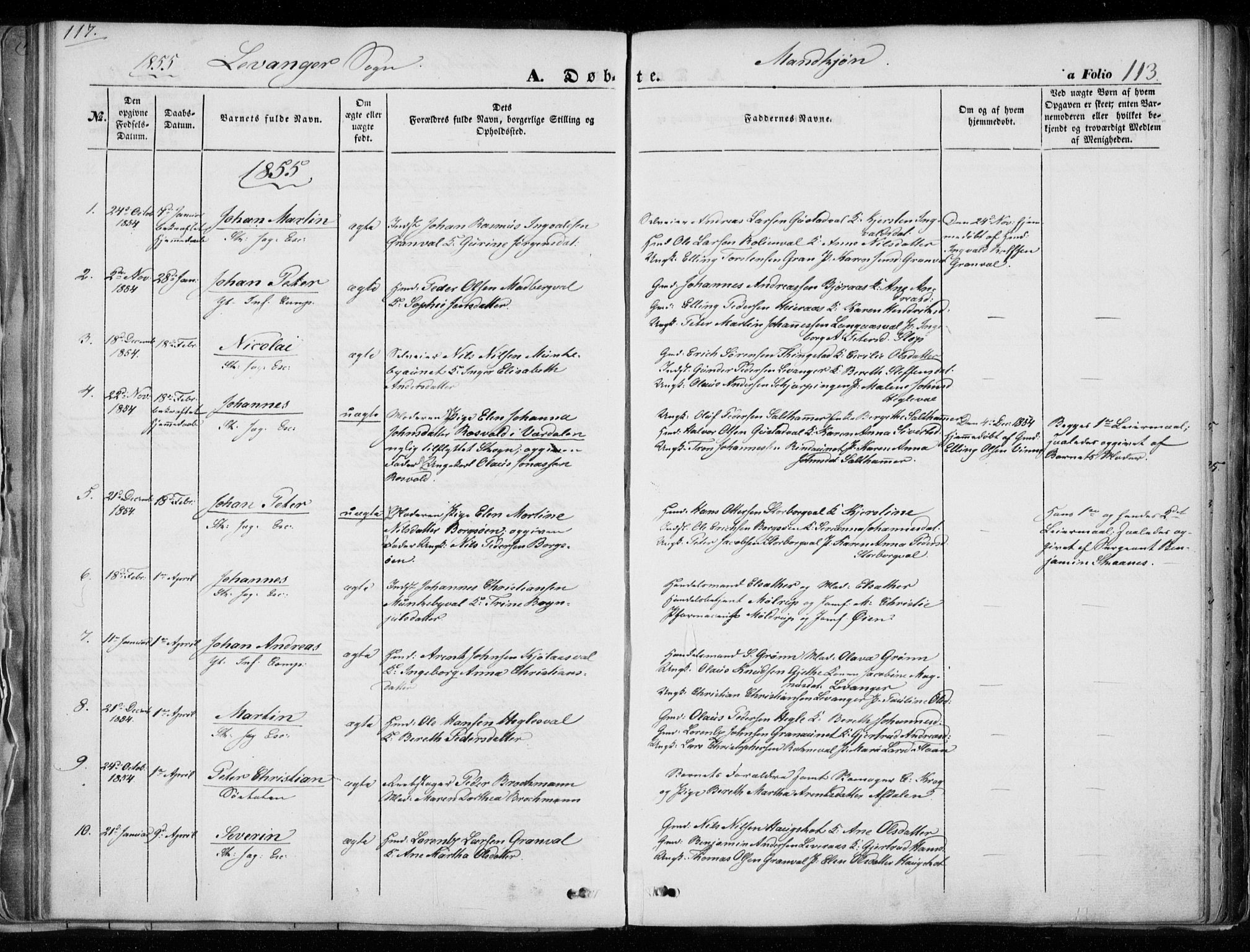 Ministerialprotokoller, klokkerbøker og fødselsregistre - Nord-Trøndelag, AV/SAT-A-1458/720/L0183: Parish register (official) no. 720A01, 1836-1855, p. 113