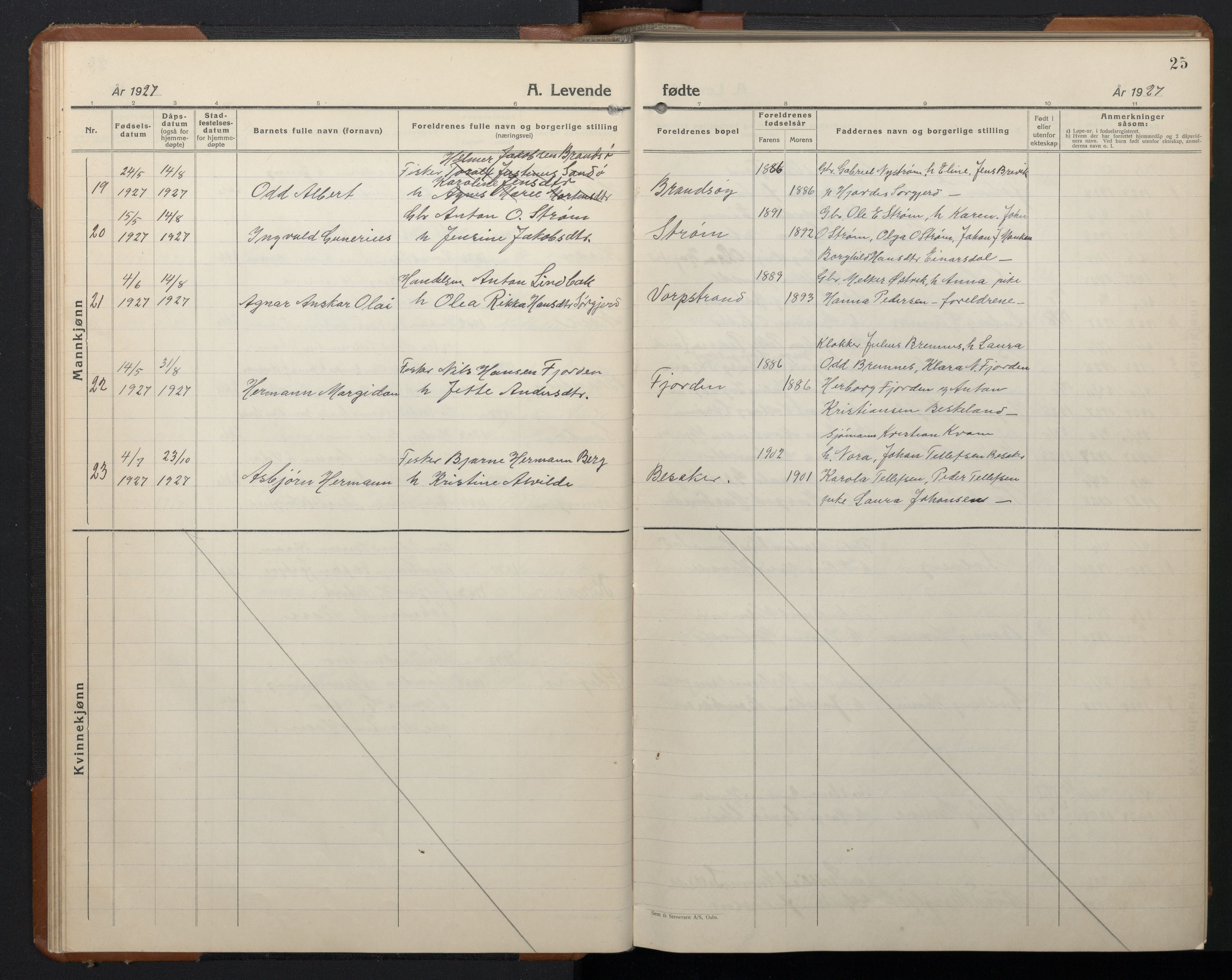 Ministerialprotokoller, klokkerbøker og fødselsregistre - Sør-Trøndelag, AV/SAT-A-1456/657/L0718: Parish register (copy) no. 657C05, 1923-1948, p. 25