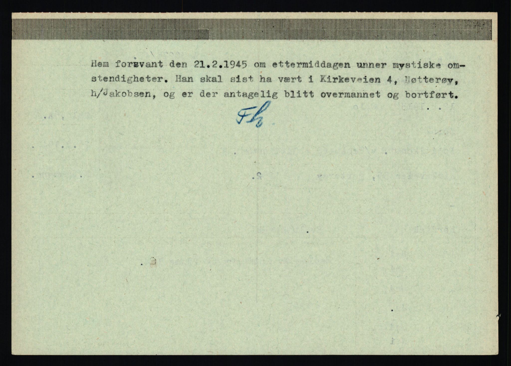 Statspolitiet - Hovedkontoret / Osloavdelingen, AV/RA-S-1329/C/Ca/L0006: Hanche - Hokstvedt, 1943-1945, p. 3541