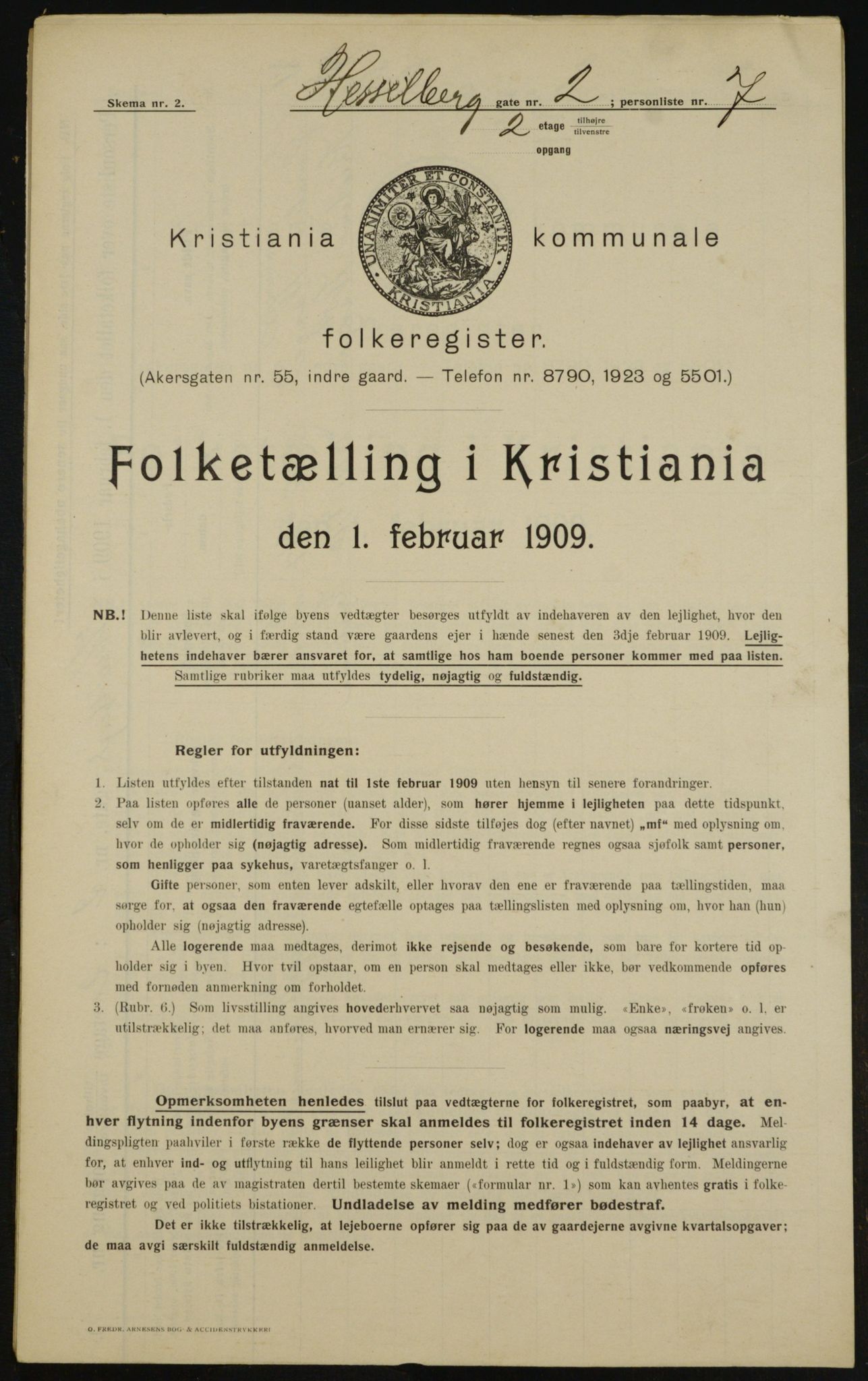 OBA, Municipal Census 1909 for Kristiania, 1909, p. 36099