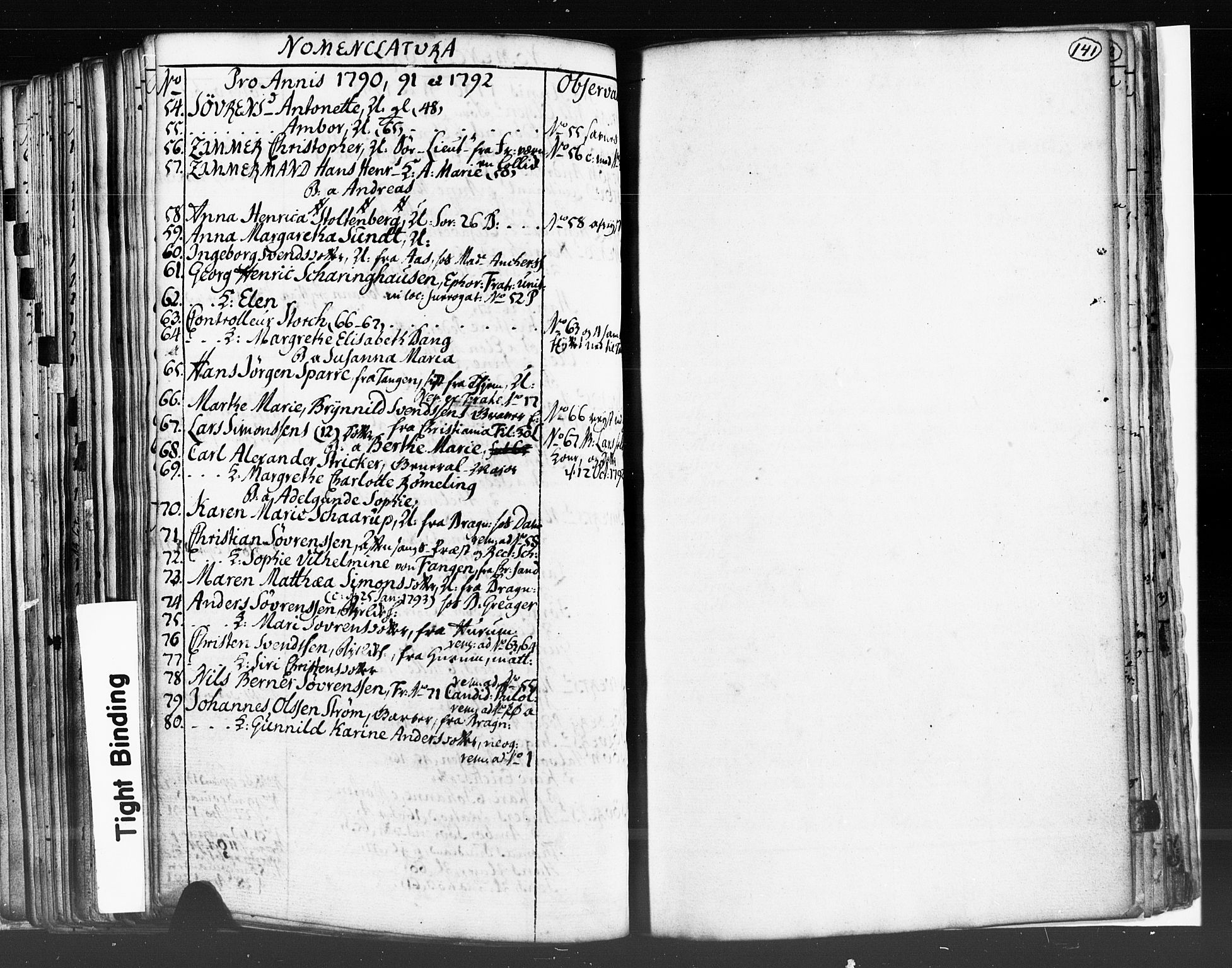 Strømsø kirkebøker, SAKO/A-246/K/Ka/L0001: Sjeleregister, 1778-1792, p. 141