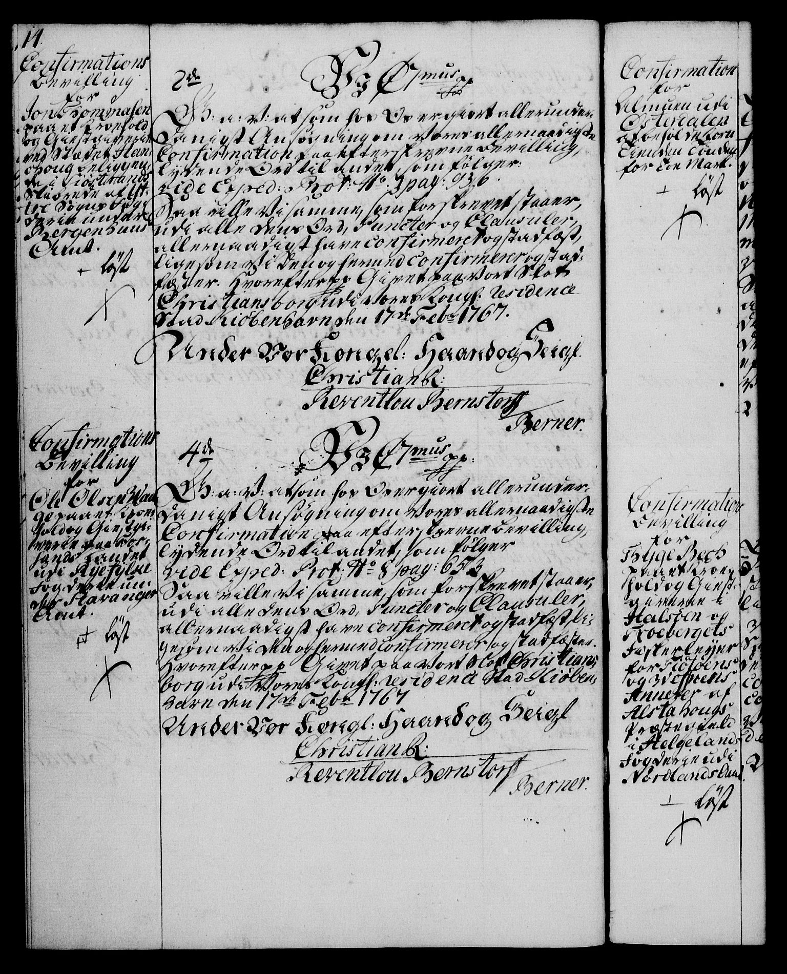 Rentekammeret, Kammerkanselliet, AV/RA-EA-3111/G/Gg/Ggc/Ggca/L0002: Norsk konfirmasjonsekspedisjonsprotokoll med register (merket RK 53.24), 1766-1772, p. 14