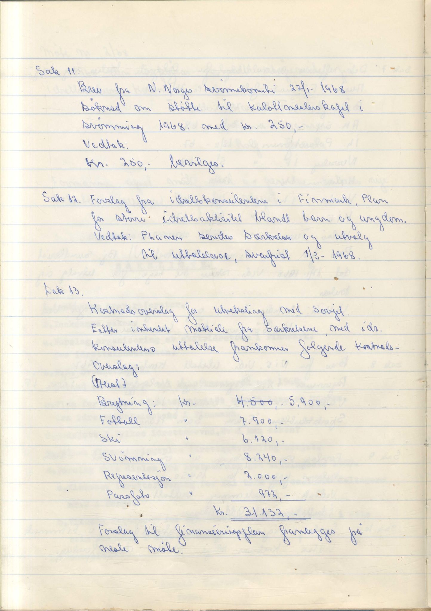 Aust-Finnmark Idrettskrets , FMFB/A-1041/A/L0007: Møteprotokoll for arbeidsutvalg, 1963-1971, p. 127