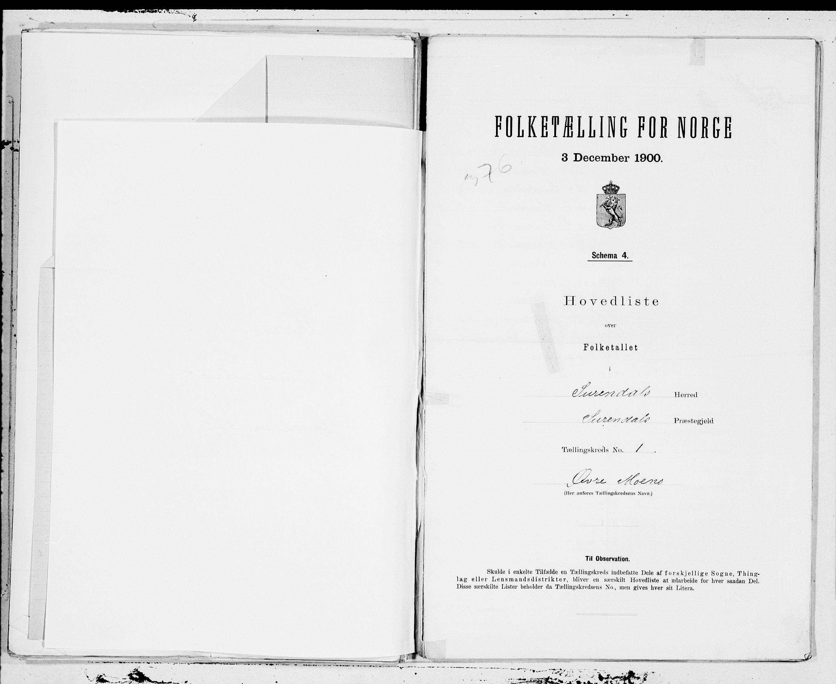 SAT, 1900 census for Surnadal, 1900, p. 2