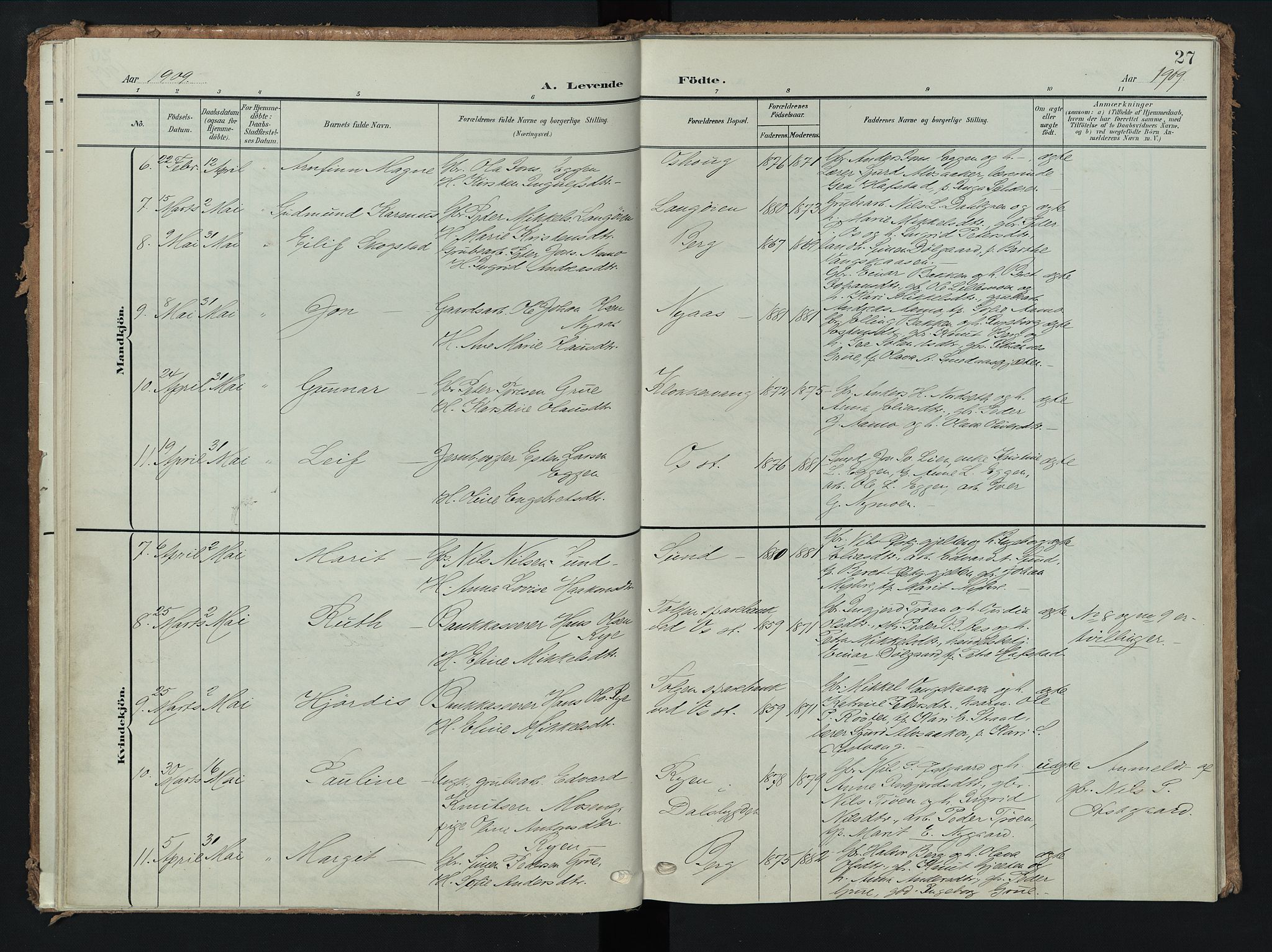 Tolga prestekontor, AV/SAH-PREST-062/K/L0009: Parish register (official) no. 9, 1903-1928, p. 27