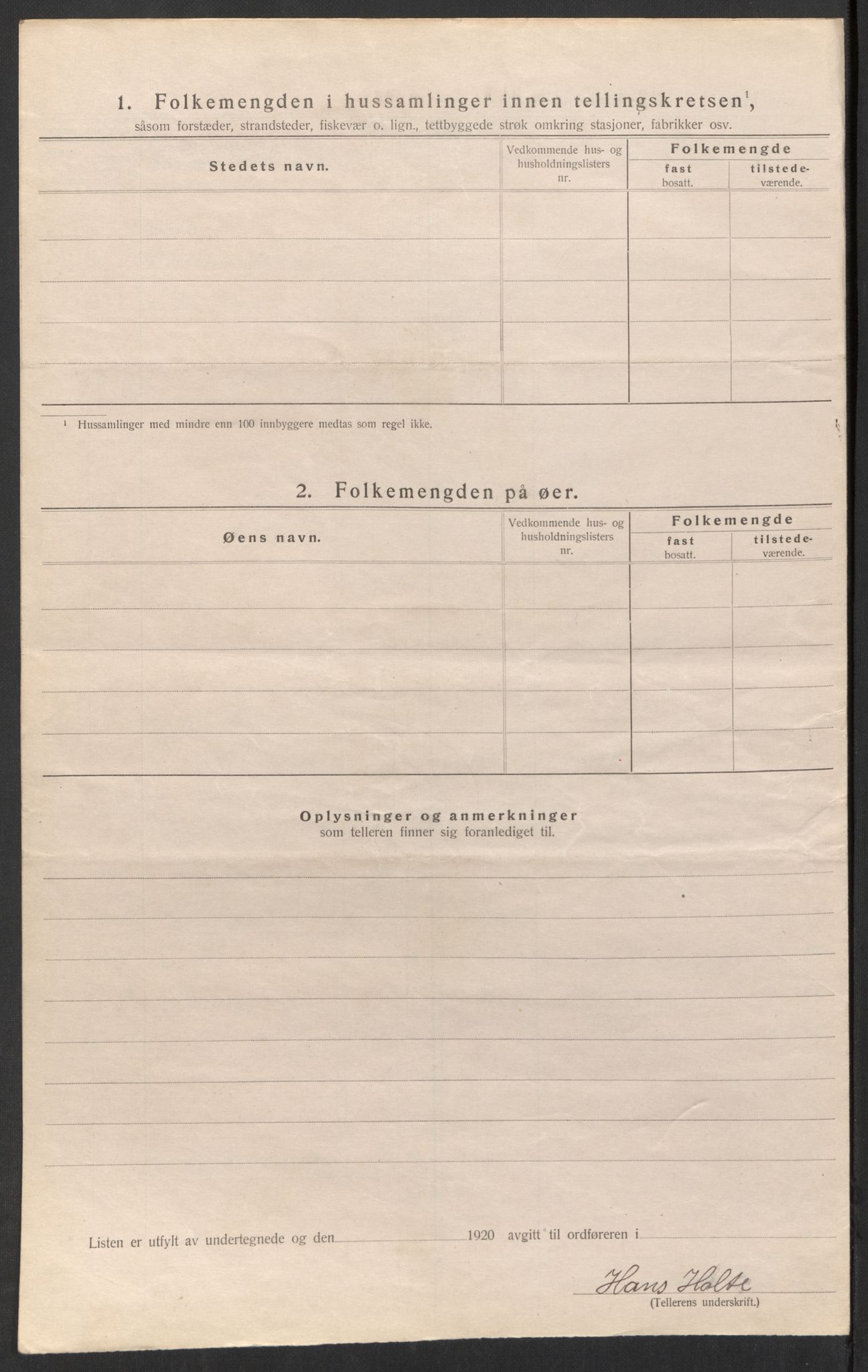 SAK, 1920 census for Birkenes, 1920, p. 15