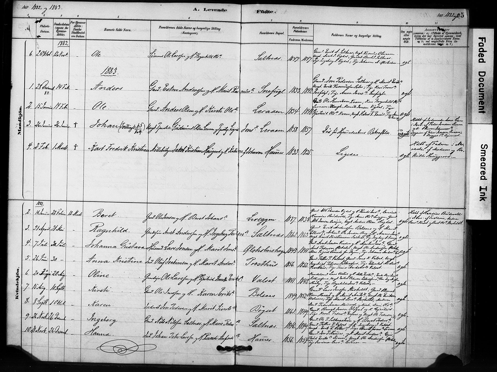 Ministerialprotokoller, klokkerbøker og fødselsregistre - Sør-Trøndelag, AV/SAT-A-1456/666/L0786: Parish register (official) no. 666A04, 1878-1895, p. 5