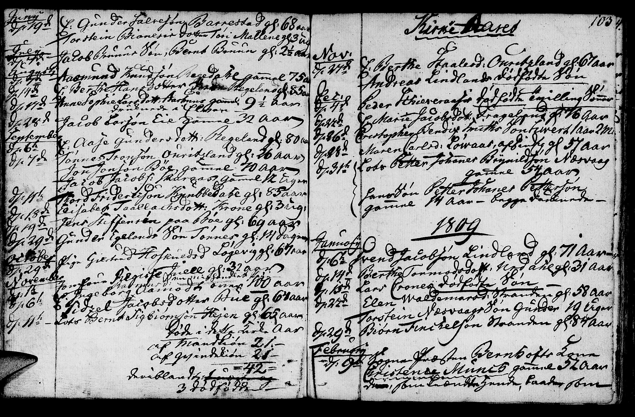 Sokndal sokneprestkontor, SAST/A-101808: Parish register (official) no. A 5, 1806-1826, p. 103