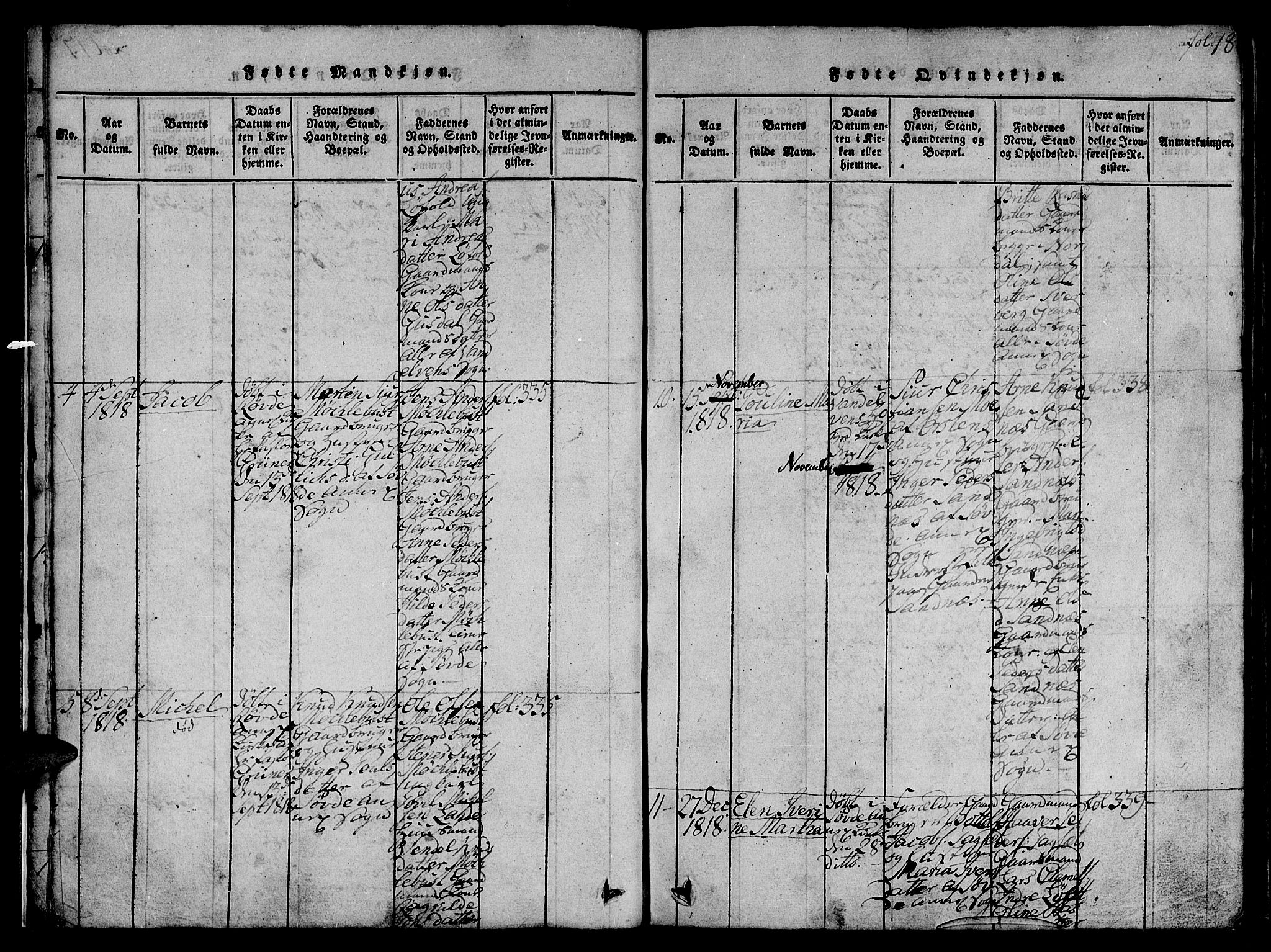 Ministerialprotokoller, klokkerbøker og fødselsregistre - Møre og Romsdal, AV/SAT-A-1454/501/L0004: Parish register (official) no. 501A04, 1816-1831, p. 18